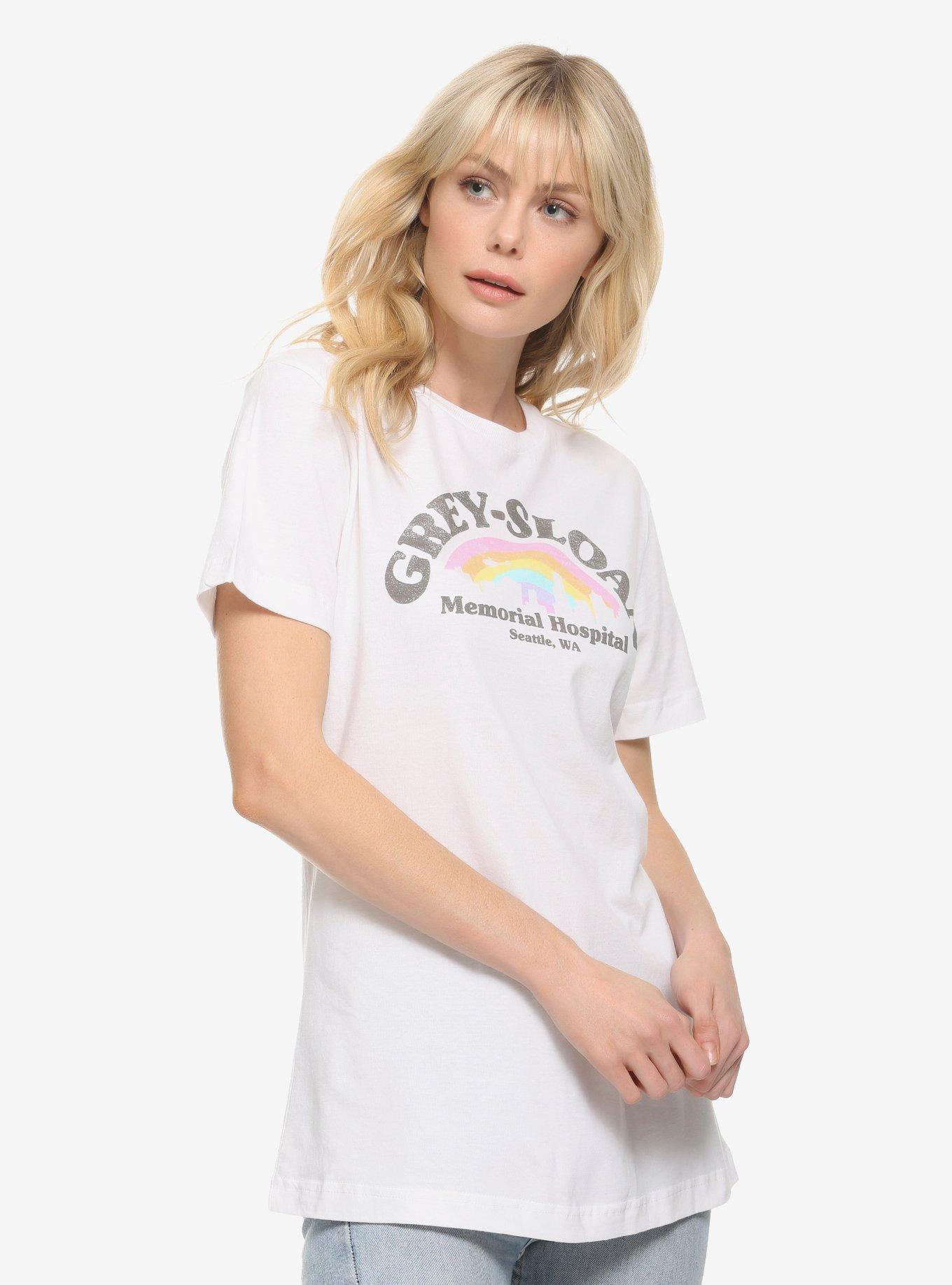 Grey's Anatomy Grey-Sloan Rainbow T-Shirt - BoxLunch Exclusive, WHITE, hi-res