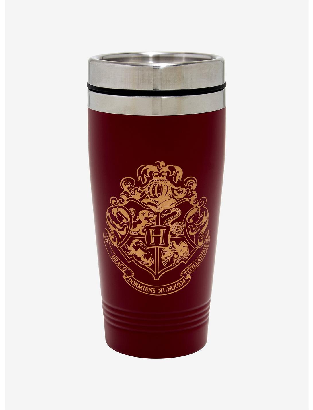 Harry Potter Hogwarts Crest Burgundy Travel Mug, , hi-res