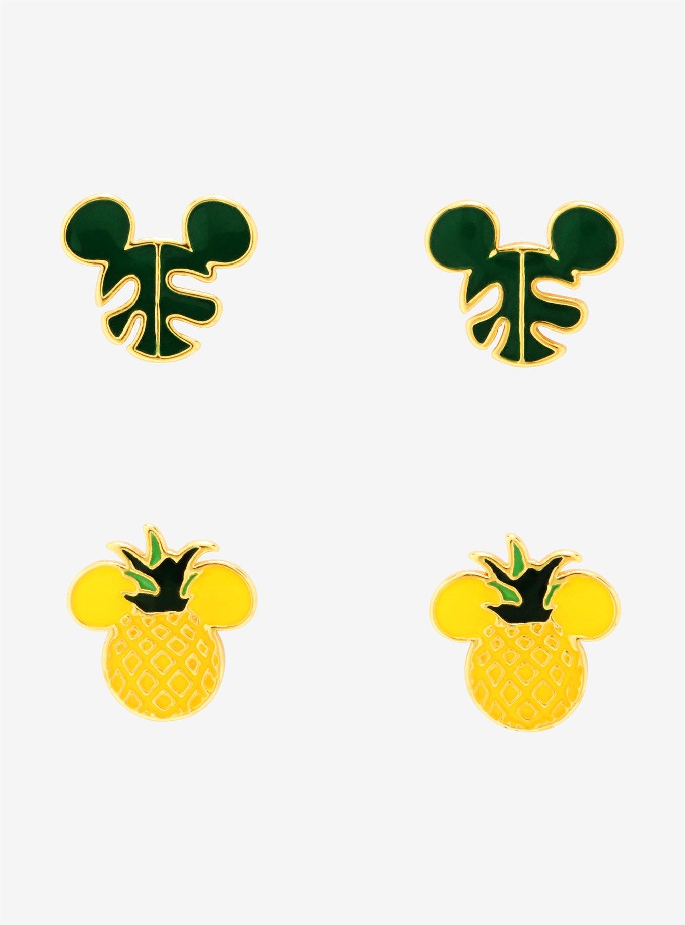 Disney Mickey Mouse Pineapple Stud Earring Set, , hi-res