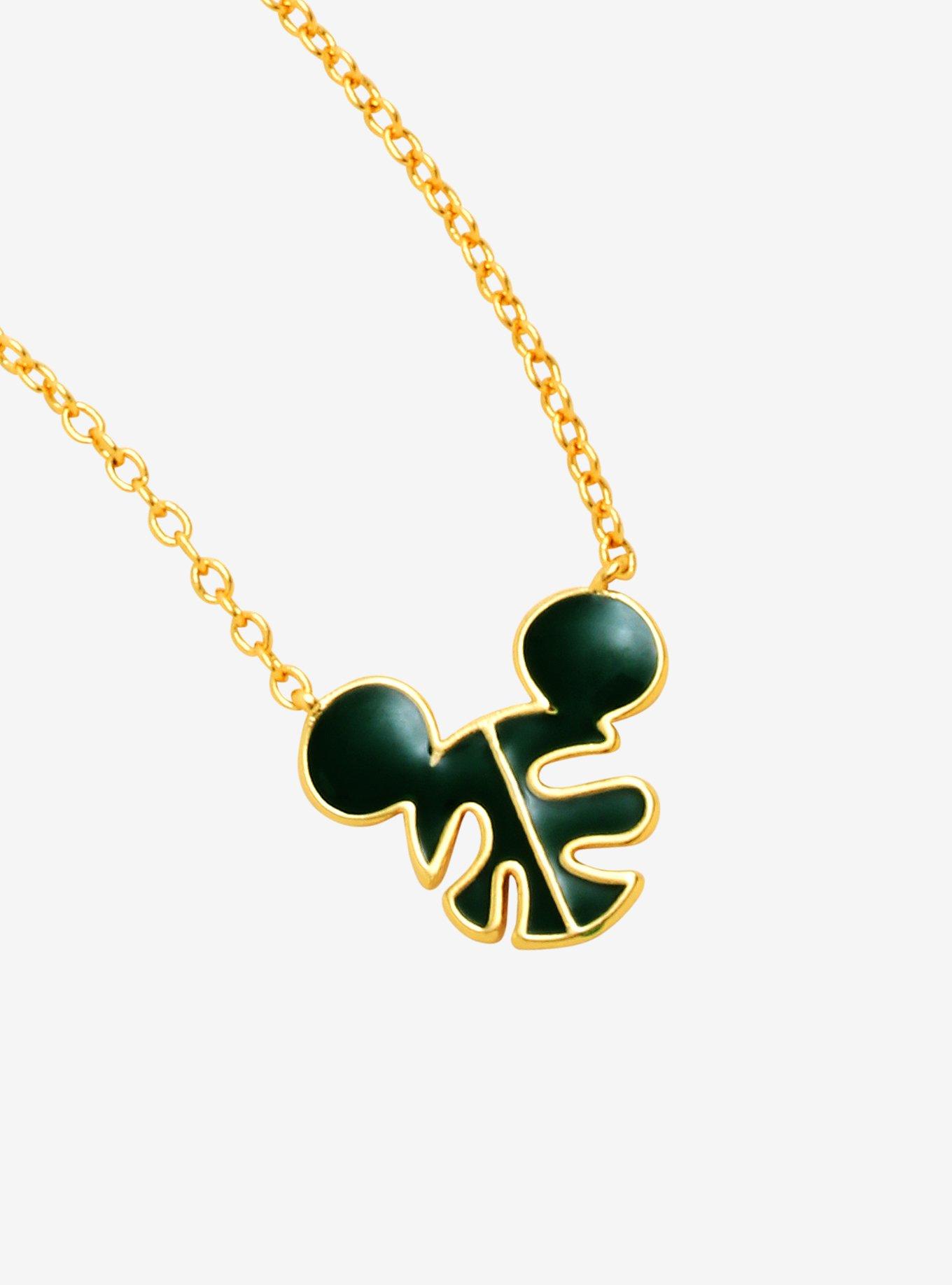 Disney Mickey Mouse Monstera Leaf Necklace, , hi-res