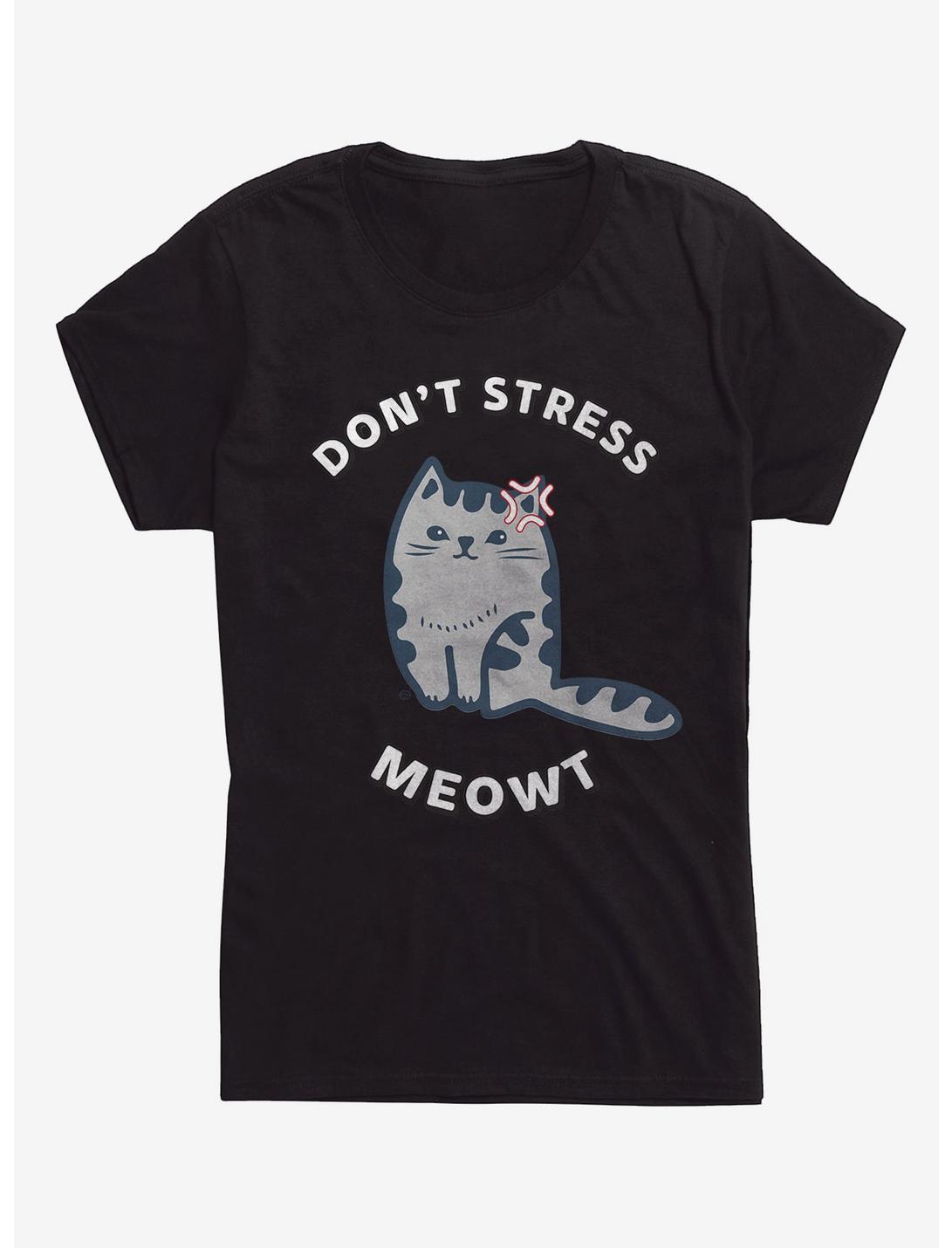 Don't Stress Meowt Cat Girls T-Shirt, BLACK, hi-res