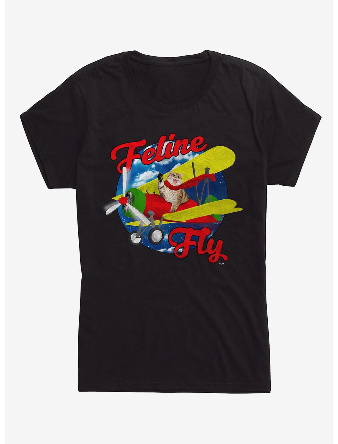 Flight Cat Girls T-Shirt, BLACK, hi-res