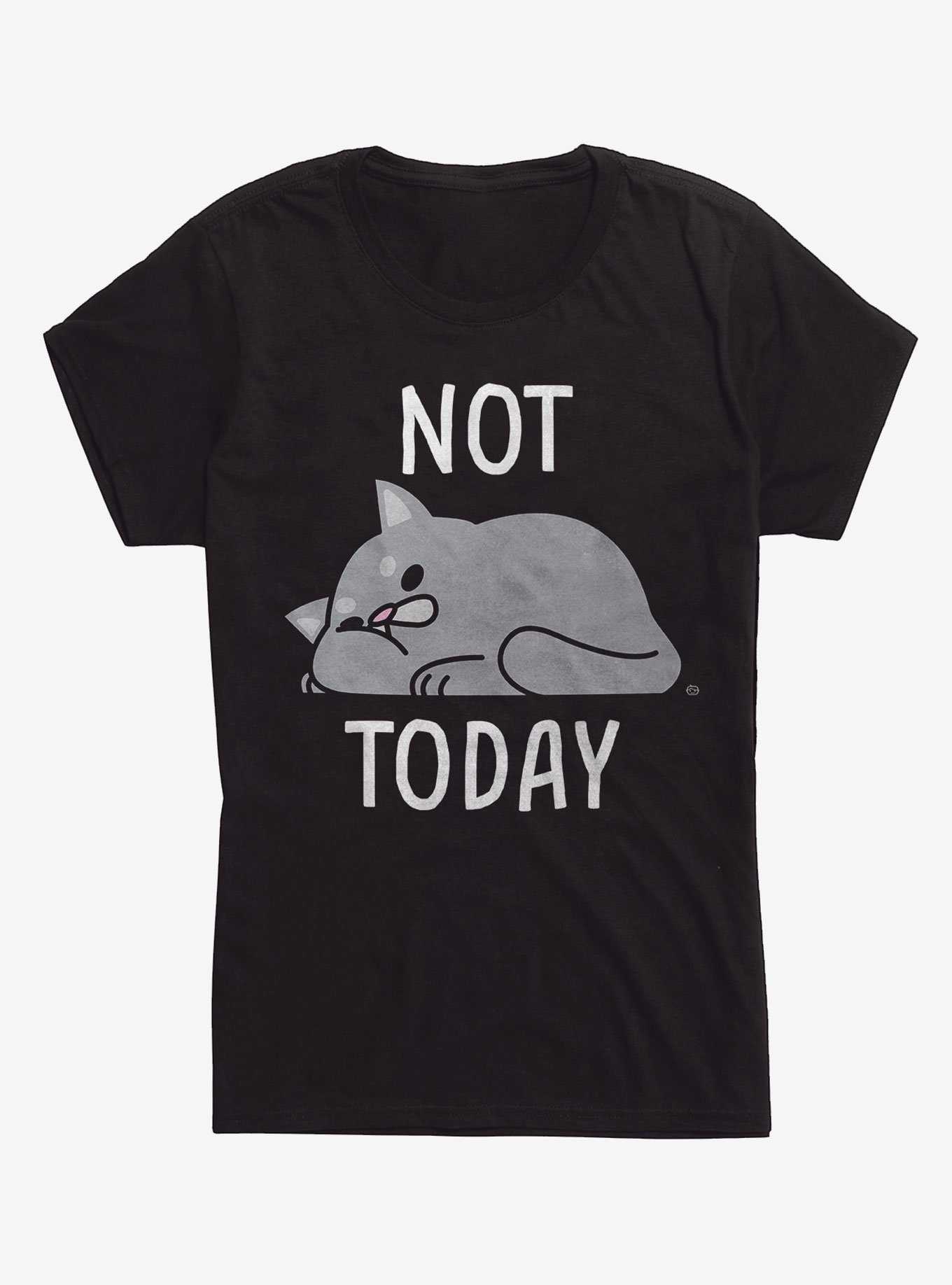 Lazy Not Today Cat Girls T-Shirt, , hi-res
