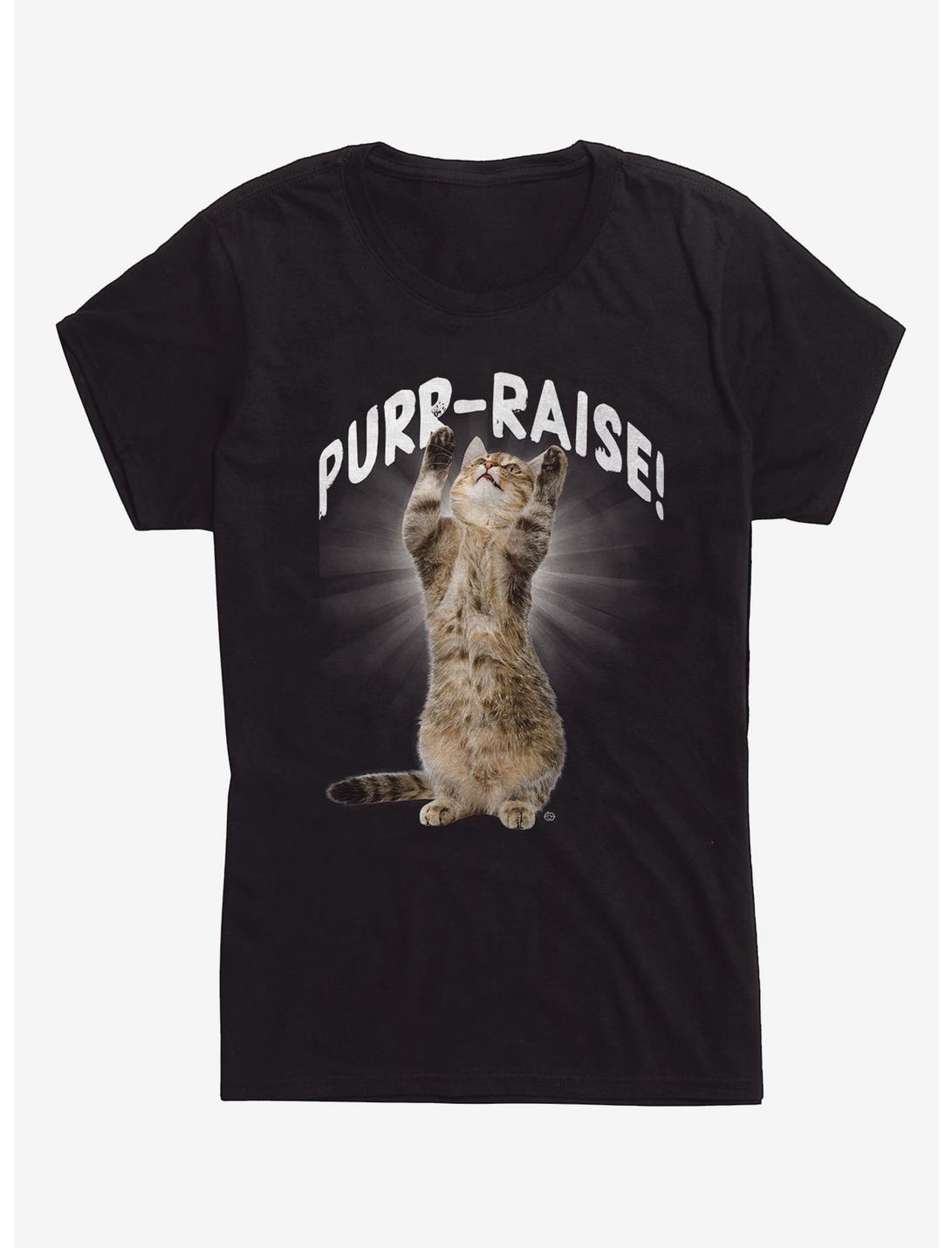 Purraise Cat Girls T-Shirt, BLACK, hi-res
