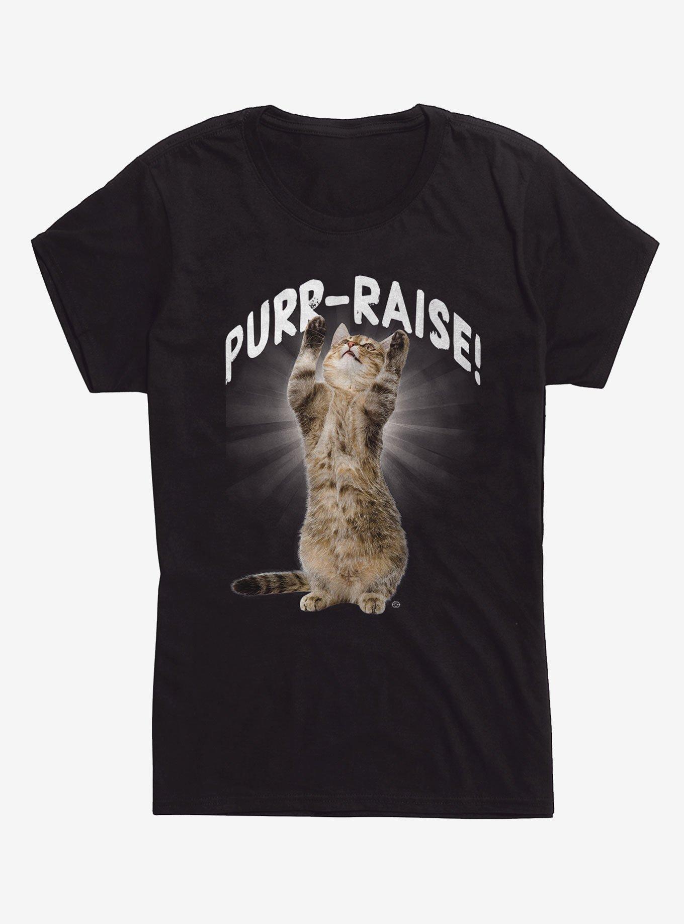 Purraise Cat Girls T-Shirt, BLACK, hi-res