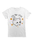 Stay Pawsitive Cat Girls T-Shirt, WHITE, hi-res