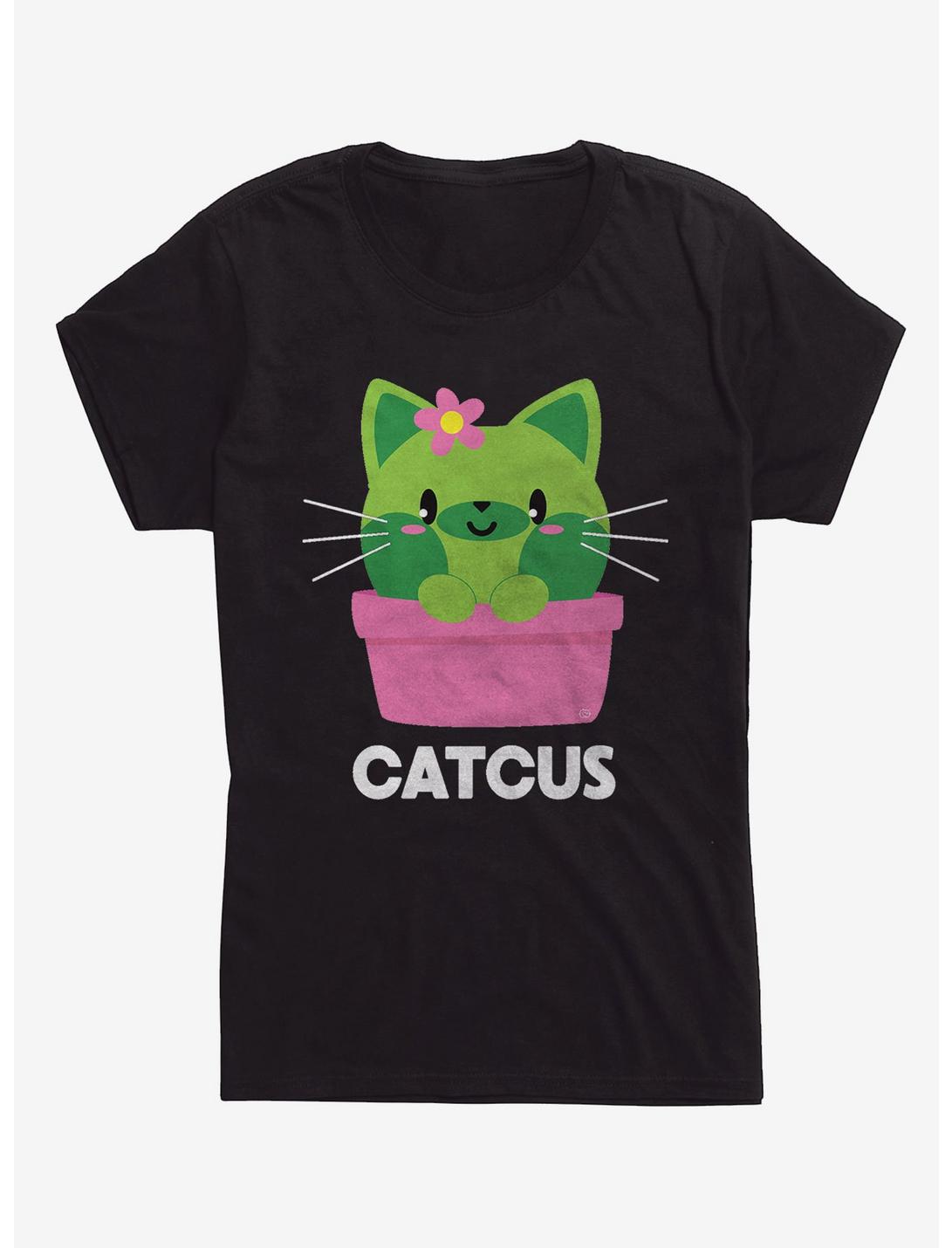 Catcus Cat Girls T-Shirt, BLACK, hi-res