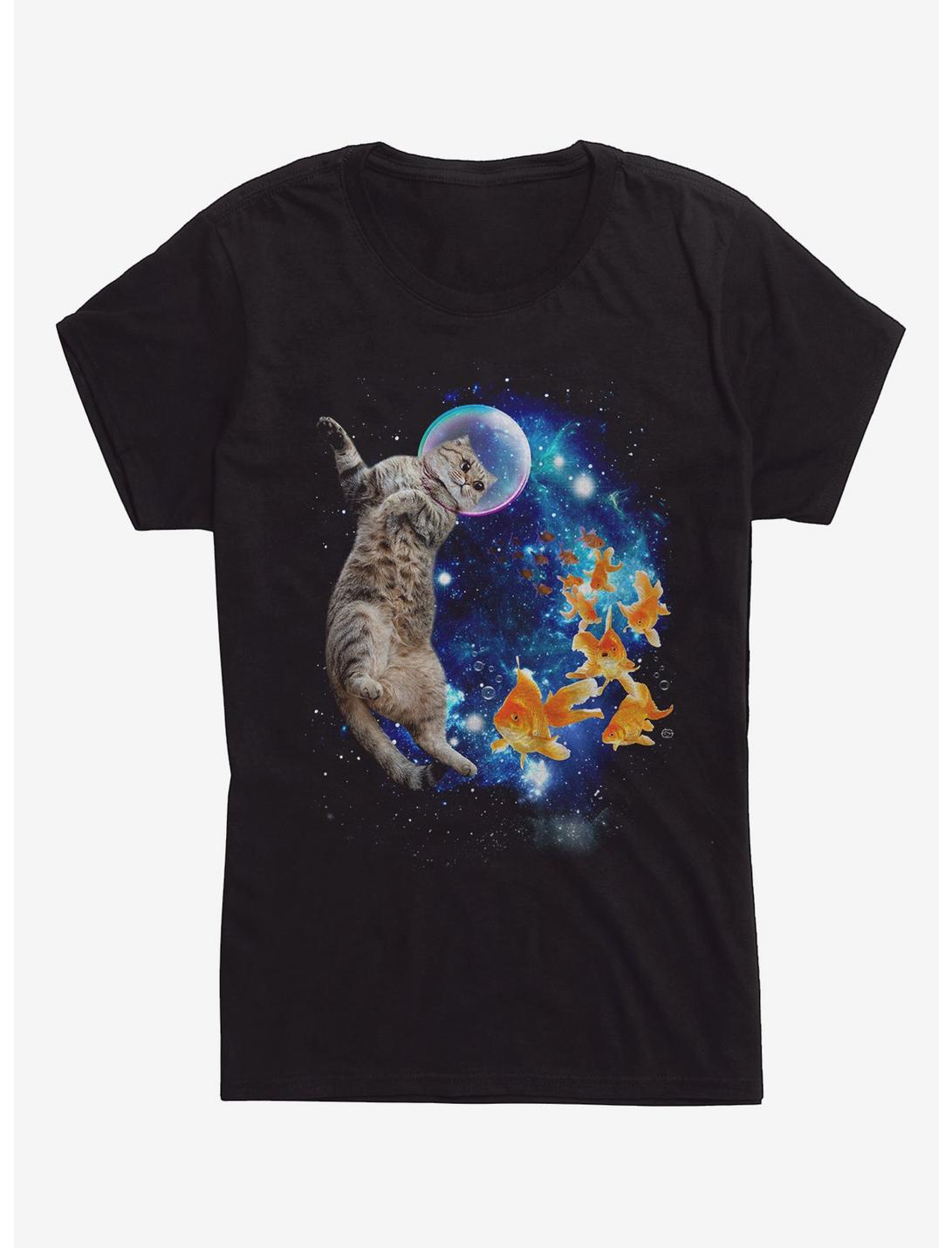 Catfish In Space Cat Girls T-Shirt, BLACK, hi-res