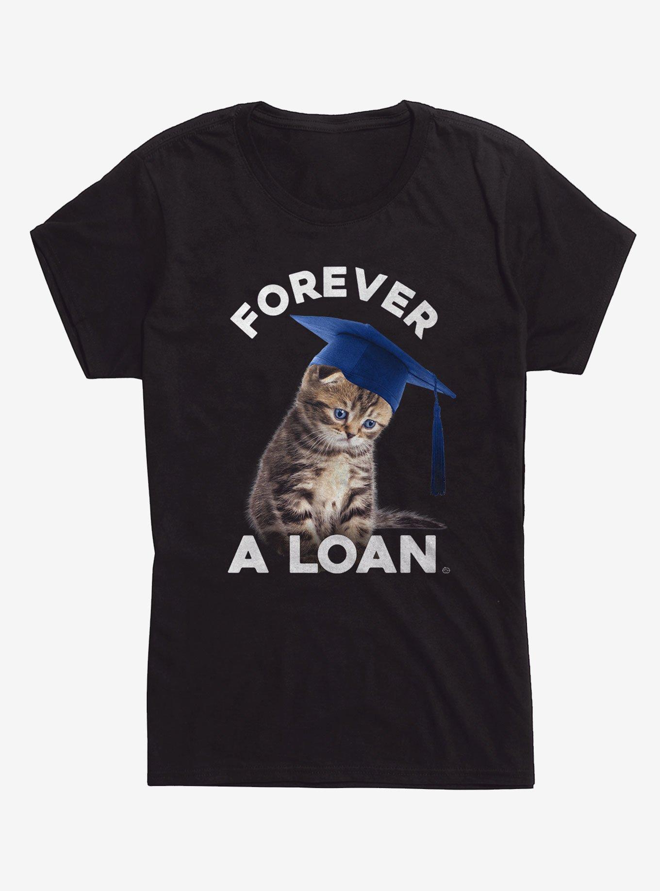 Forever A Loan Cat Girls T-Shirt, BLACK, hi-res