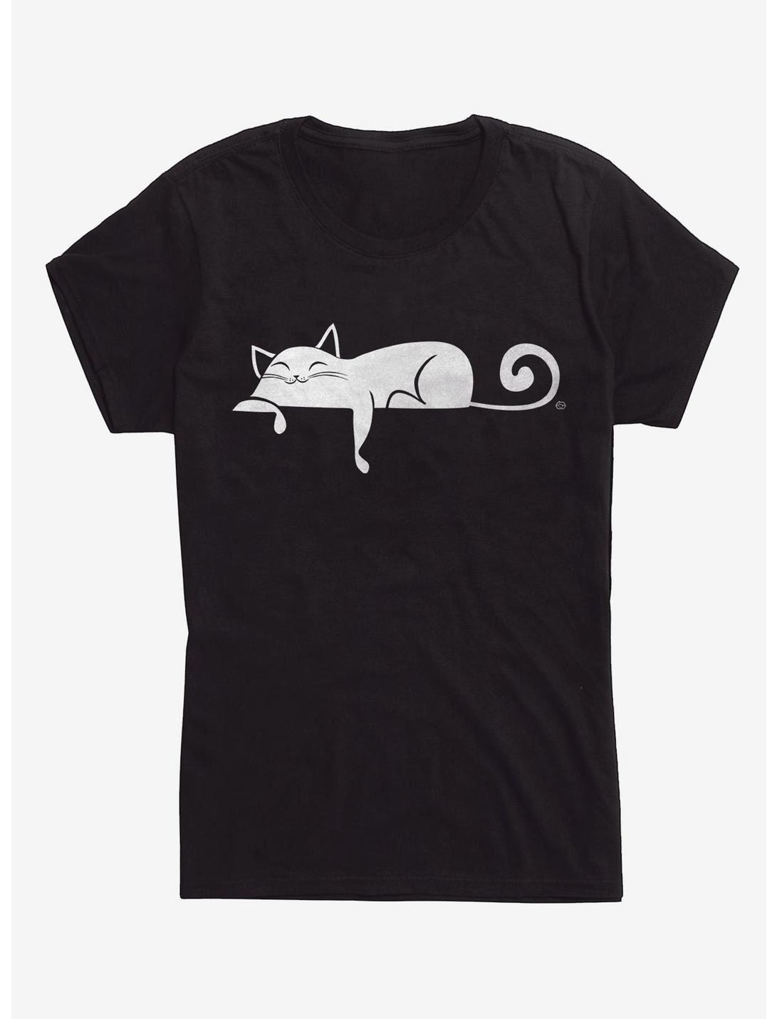 Lazy Cat Girls T-Shirt, BLACK, hi-res