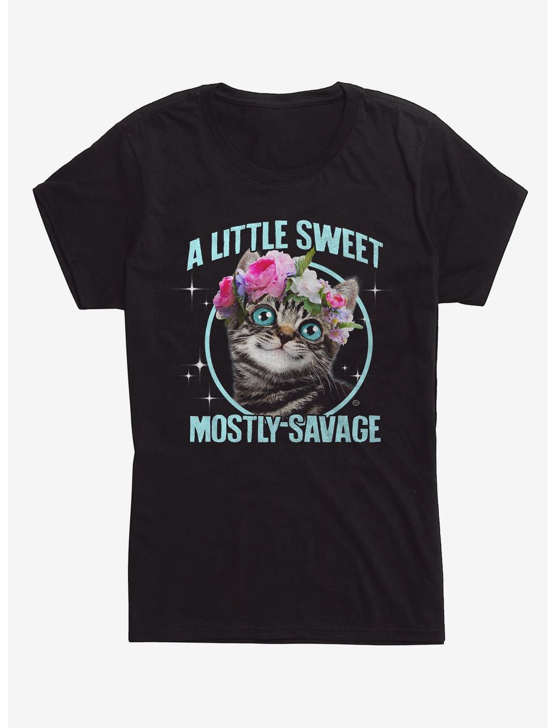 Mostly Savage Cat Girls T-Shirt, BLACK, hi-res