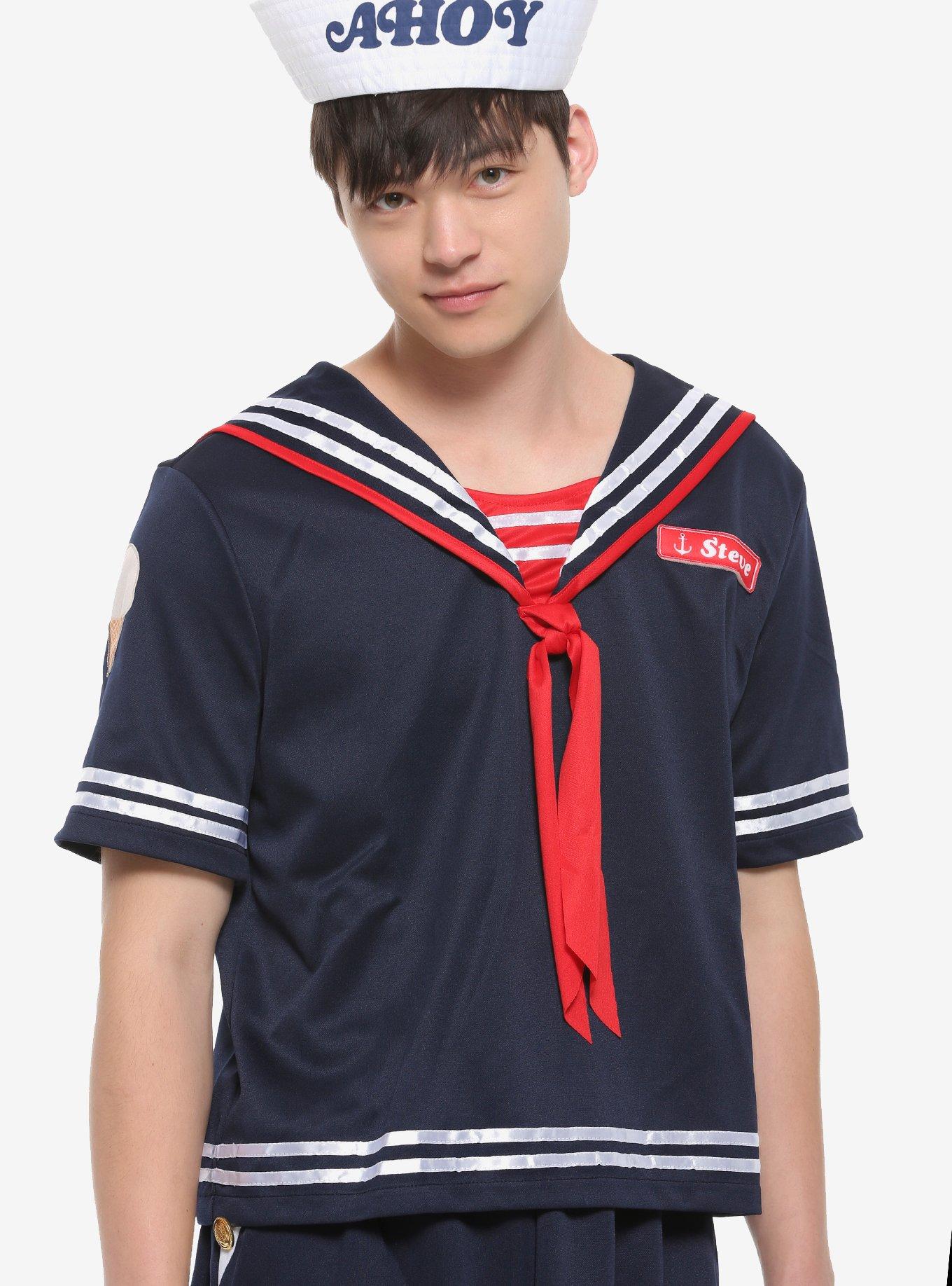 Unisex Stranger Things Scoops Ahoy Steve Navy Cosplay Costume T-shirt -  Anime Hoodie Shop