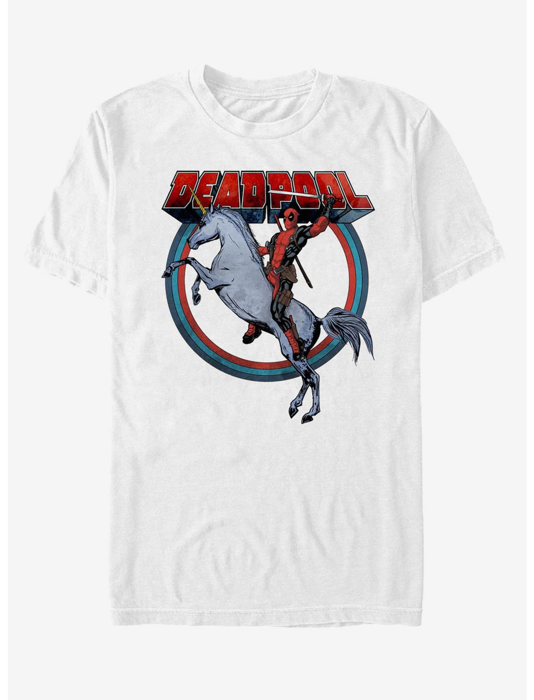 Marvel Deadpool On Unicorn T-Shirt, WHITE, hi-res