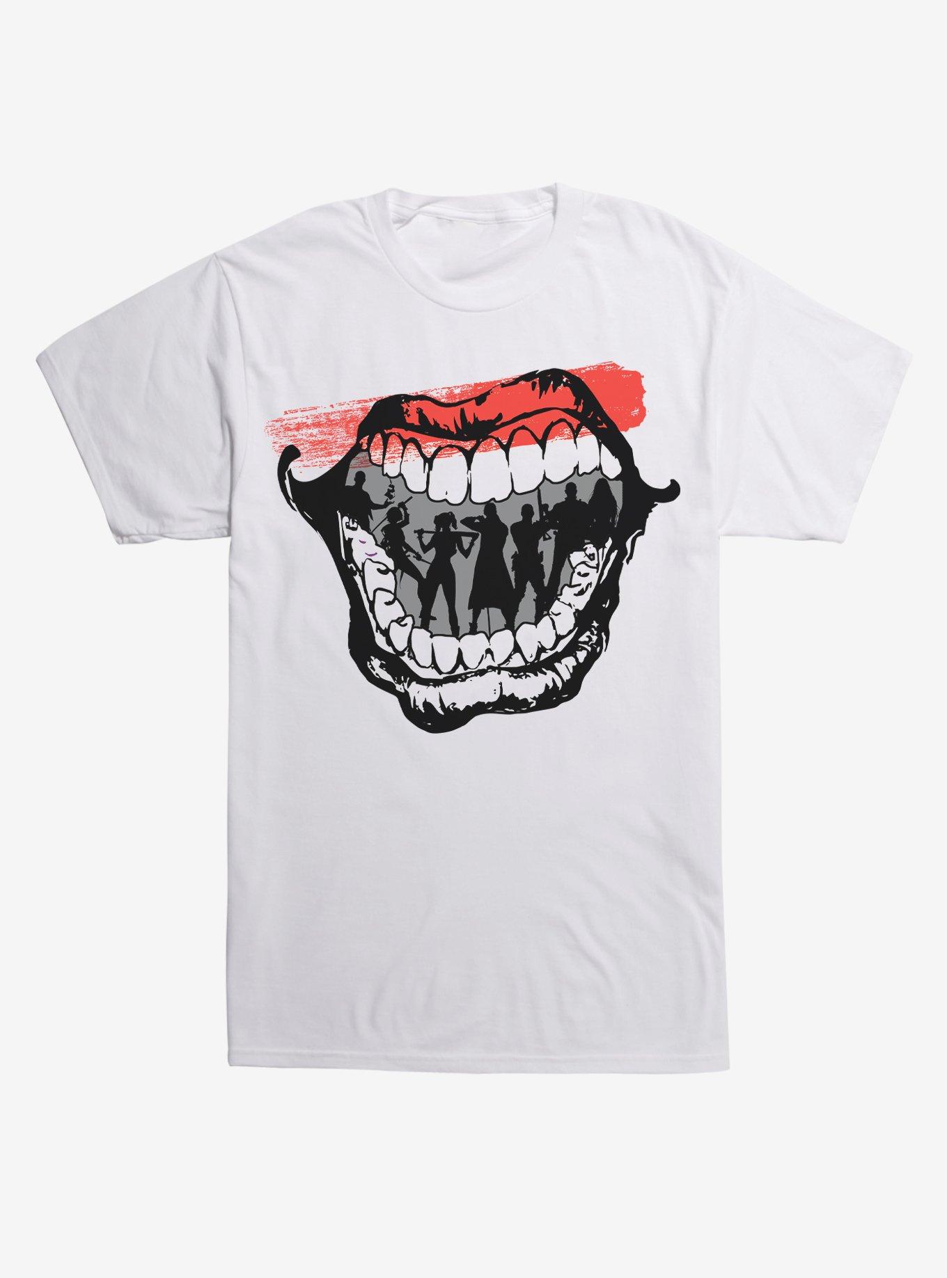 White DC Comics Suicide Squad Mouth T-Shirt | BoxLunch | BoxLunch