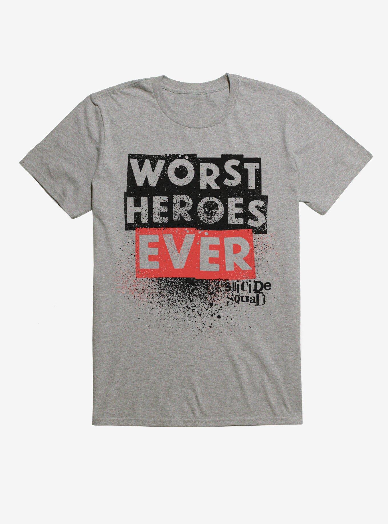 DC Comics Suicide Squad Worst Heroes Ever T-Shirt, HEATHER GREY, hi-res