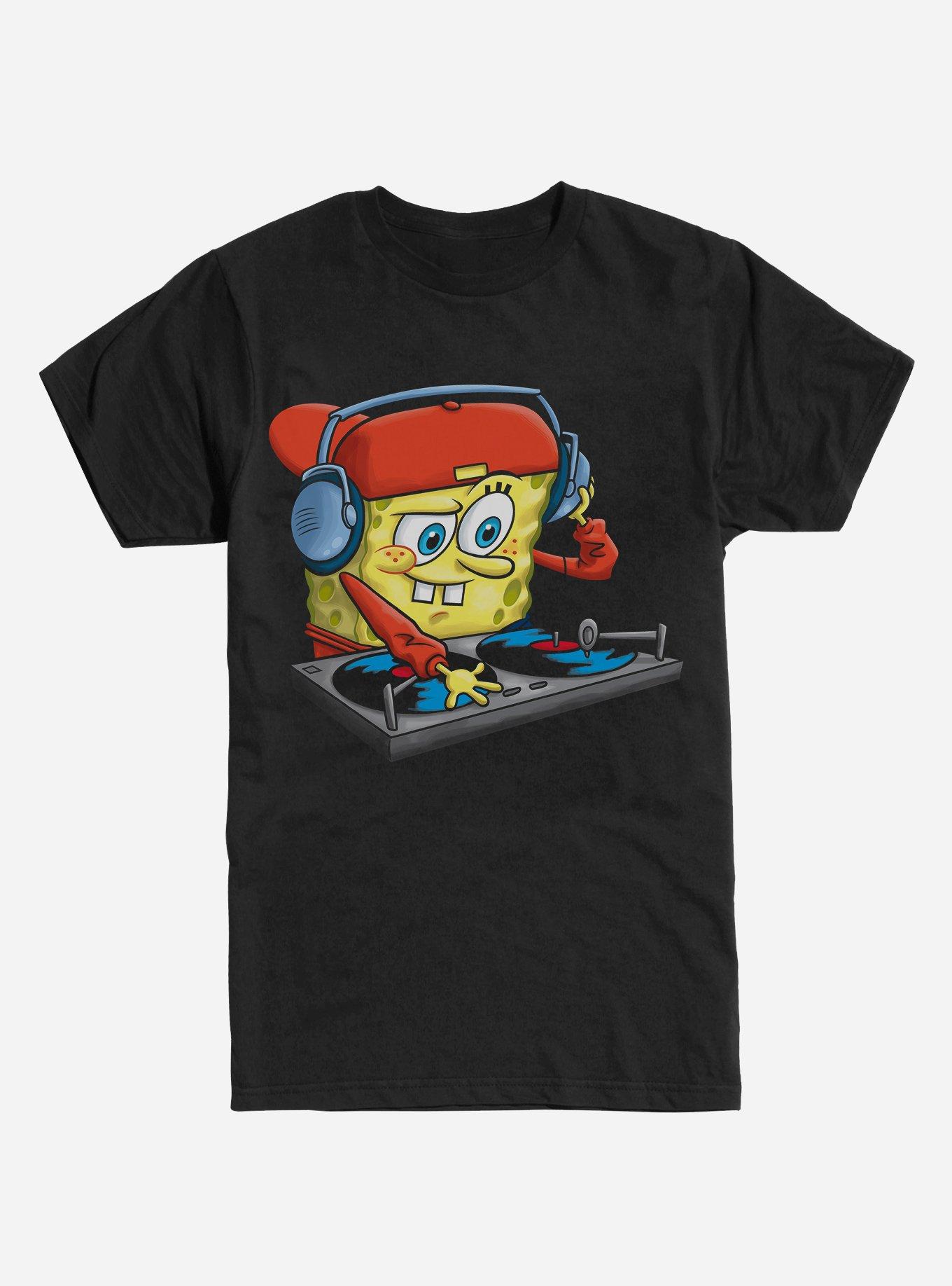 Extra Soft Spongebob Squarepants DJ T-Shirt, BLACK, hi-res
