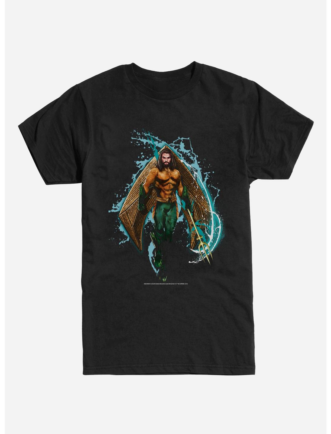 DC Comics Aquaman Logo Splash T-Shirt, BLACK, hi-res