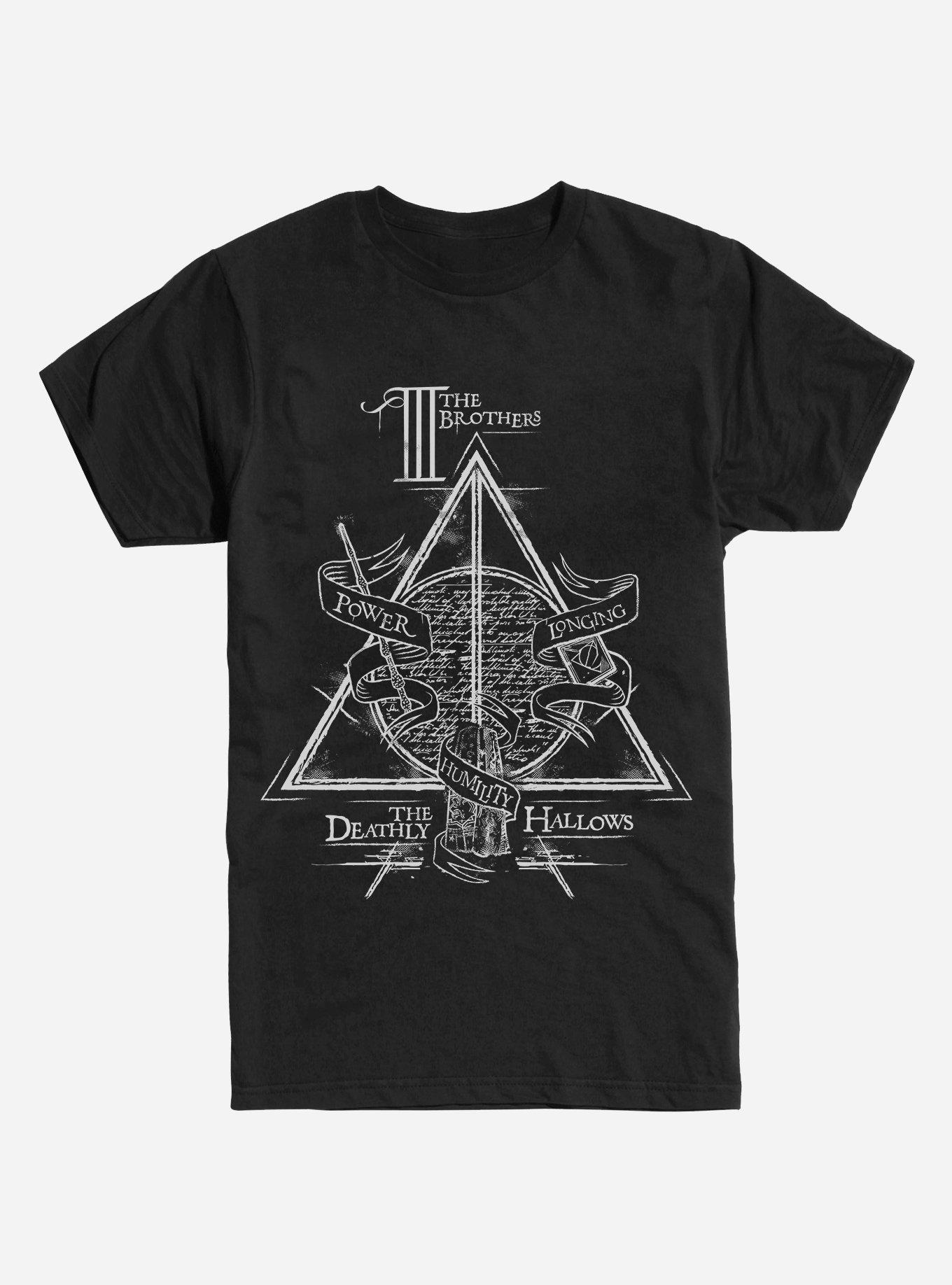 Extra Soft Harry Potter The Deathly Hallows T-Shirt - BLACK