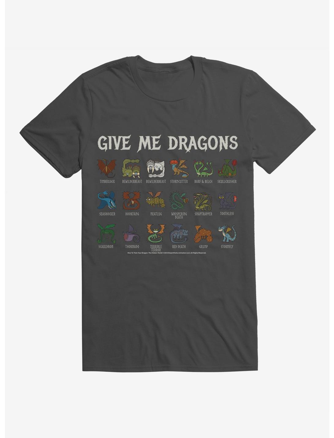 Extra Soft How To Train Your Dragon Give Me Dragons List T-Shirt, DARK GREY, hi-res
