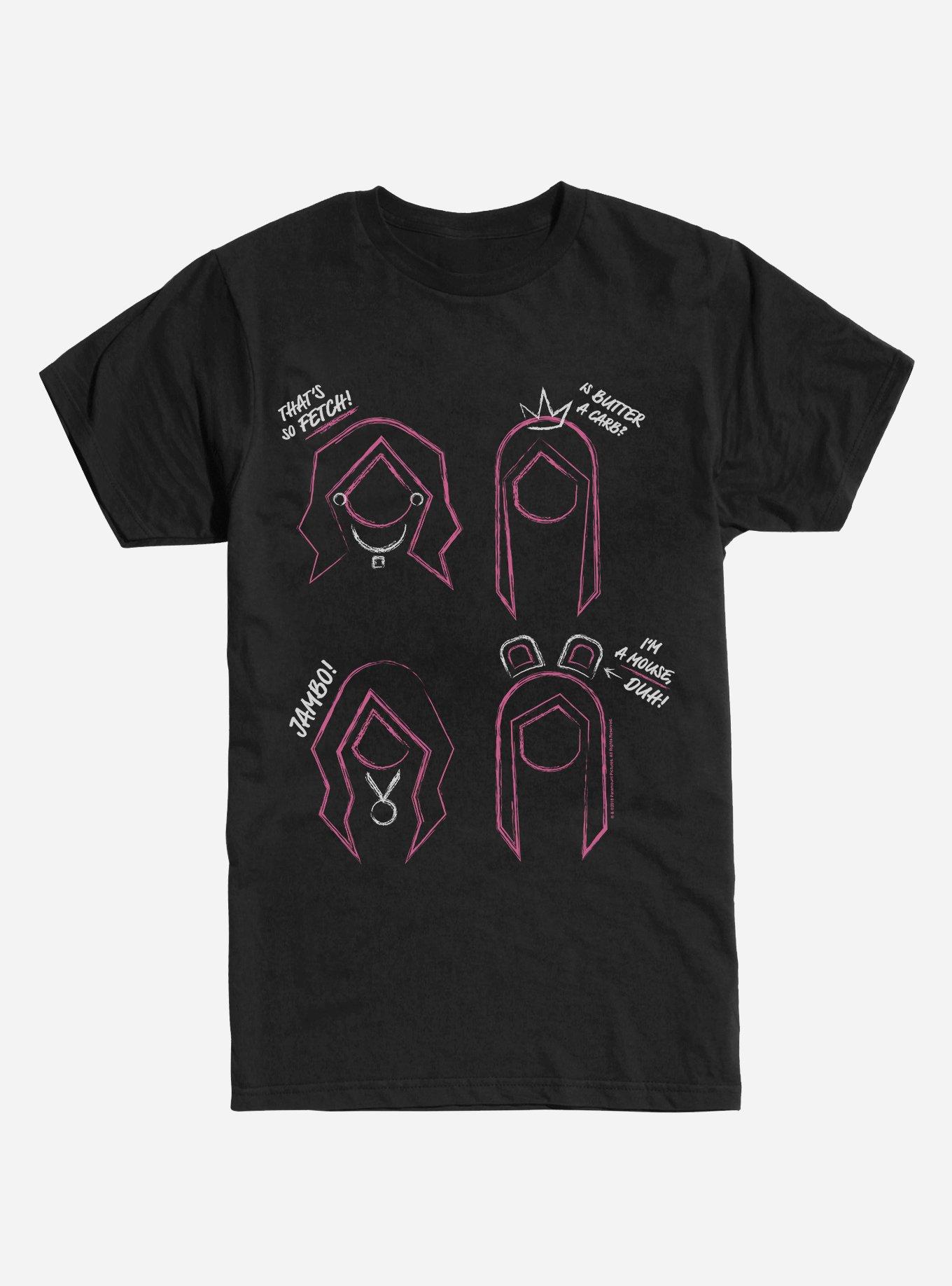 Extra Soft Mean Girls Sketches T-Shirt, BLACK, hi-res