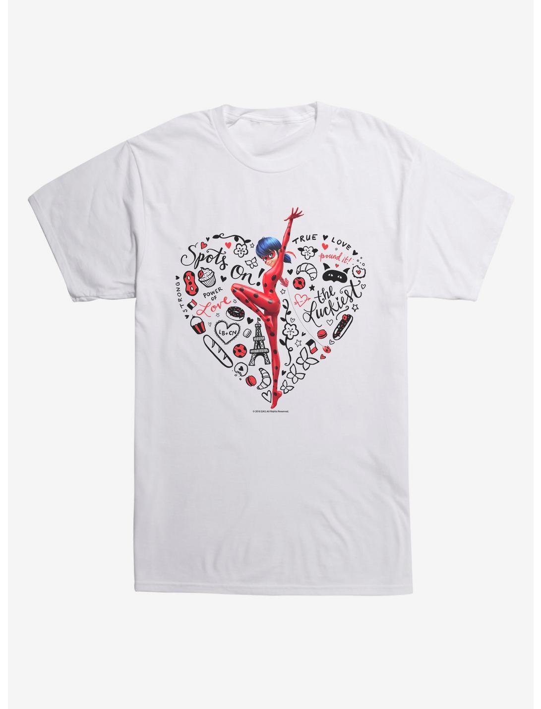 Extra Soft Miraculous: Tales of Ladybug & Cat Noir Heart Collage T-Shirt, WHITE, hi-res
