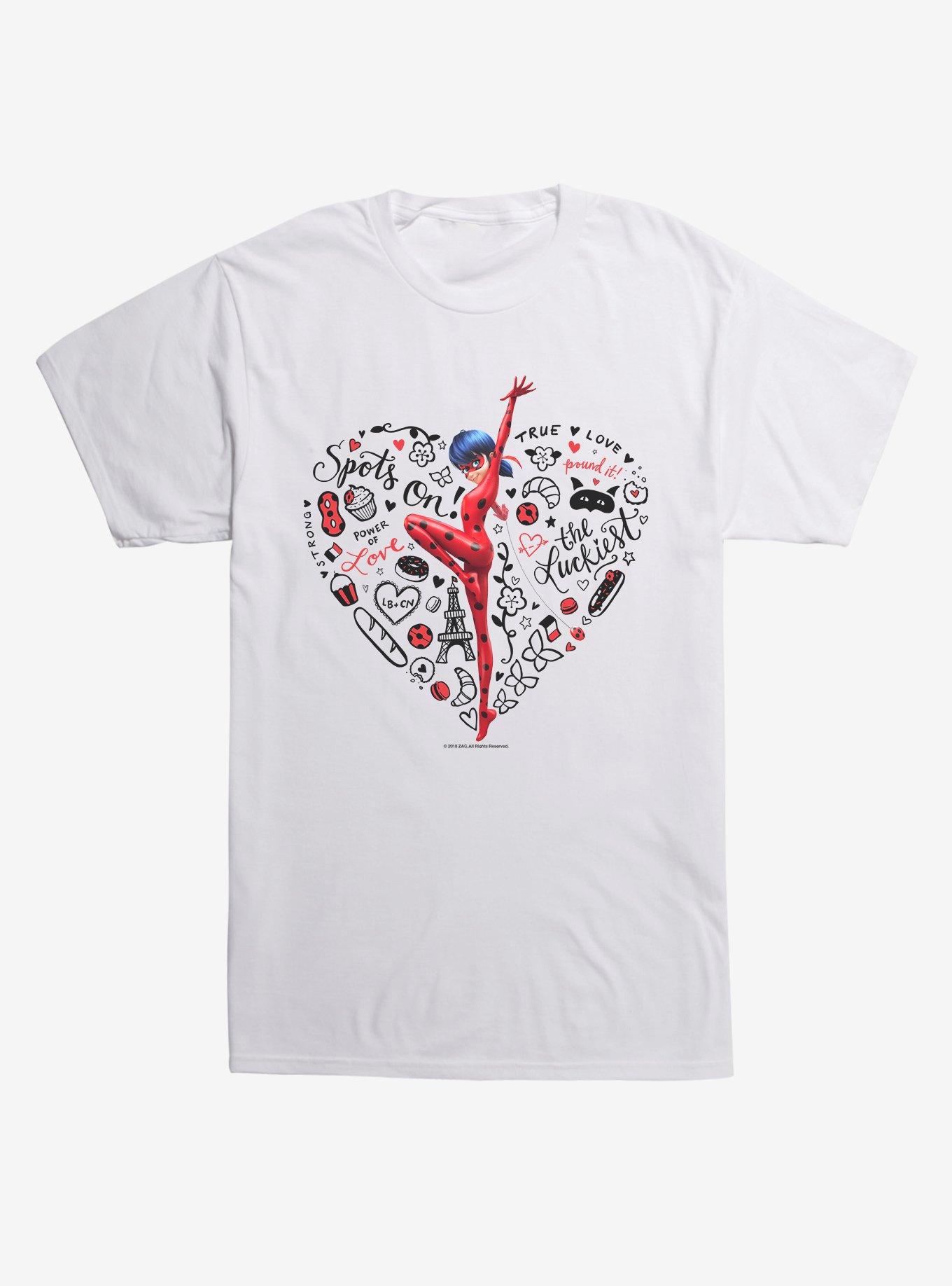 Extra Soft Miraculous: Tales of Ladybug & Cat Noir Heart Collage T-Shirt, WHITE, hi-res