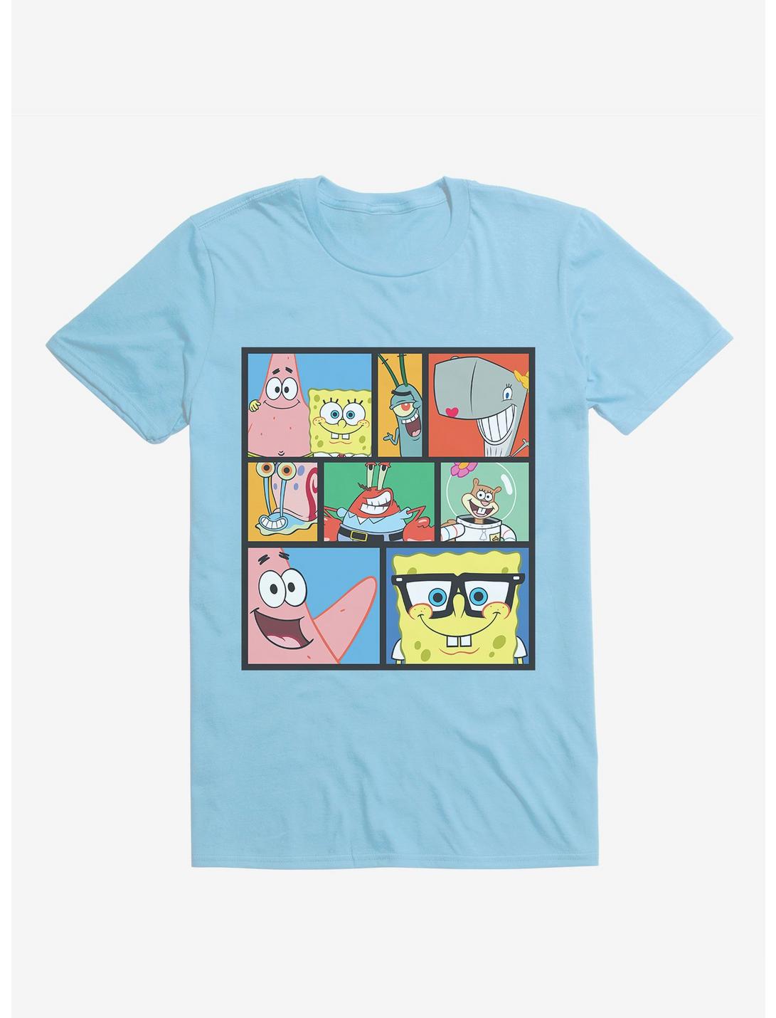 Extra Soft Spongebob Squarepants Collage T-Shirt, LIGHT BLUE, hi-res