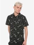 Grim Reaper Skater Woven Button-Up Hot Topic Exclusive, BLACK, hi-res