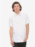 Ghost Patterns Woven Button-Up, WHITE, hi-res