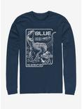 Jurassic Park Raptor Blue Print Long-Sleeve T-Shirt, NAVY, hi-res