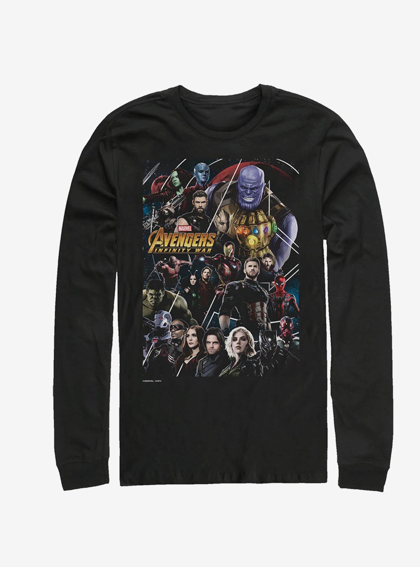 Marvel Avengers Poster Long-Sleeve T-Shirt, BLACK, hi-res