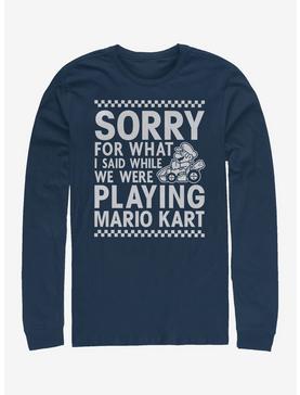 Super Mario Playing Mariokart Long-Sleeve T-Shirt, NAVY, hi-res