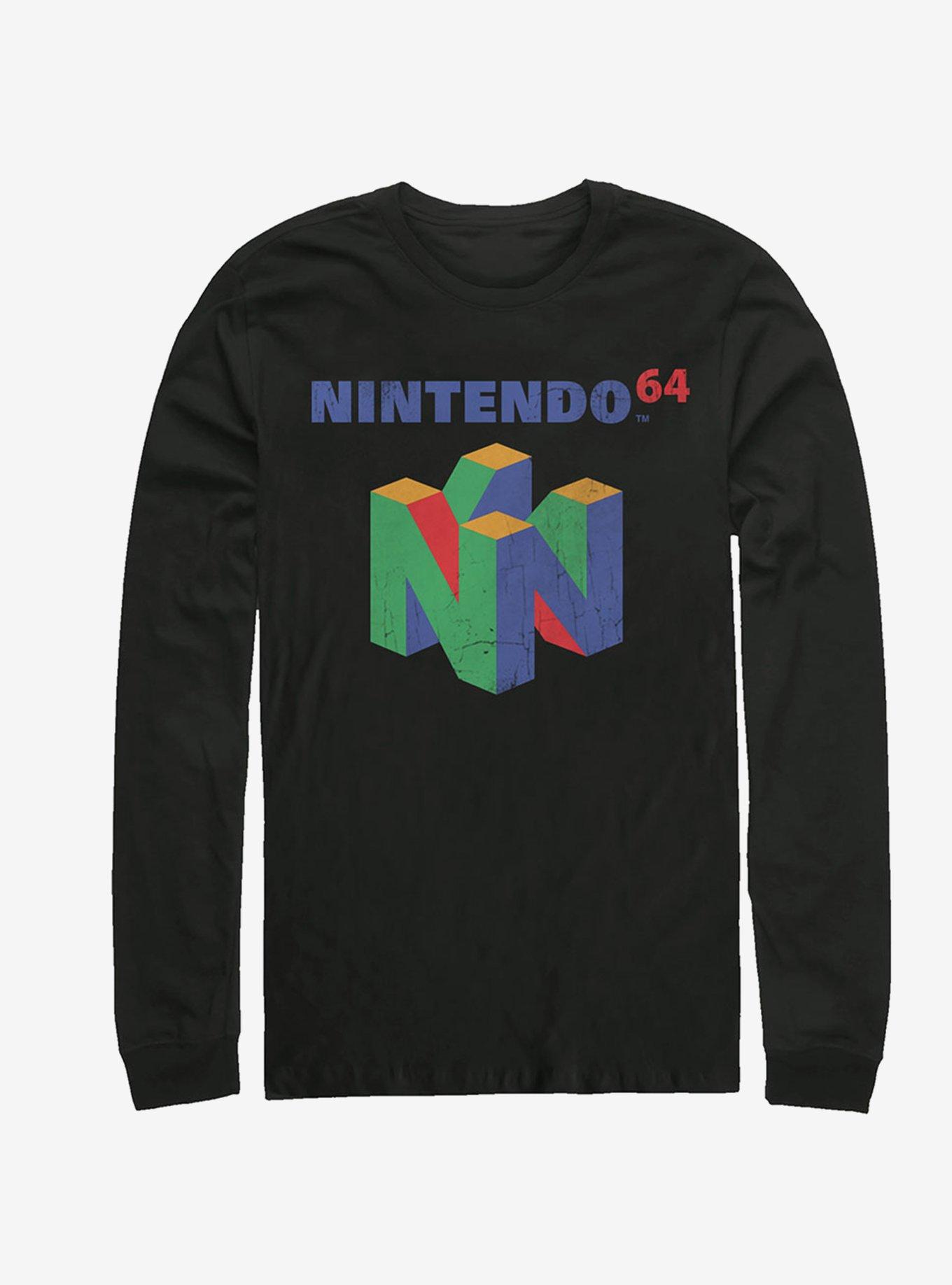 Nintendo N64 Logo Long-Sleeve T-Shirt, BLACK, hi-res