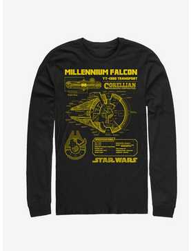 Star Wars Falcon Schematic Long-Sleeve T-Shirt, , hi-res