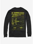 Star Wars X-Wing Schematic Long-Sleeve T-Shirt, BLACK, hi-res