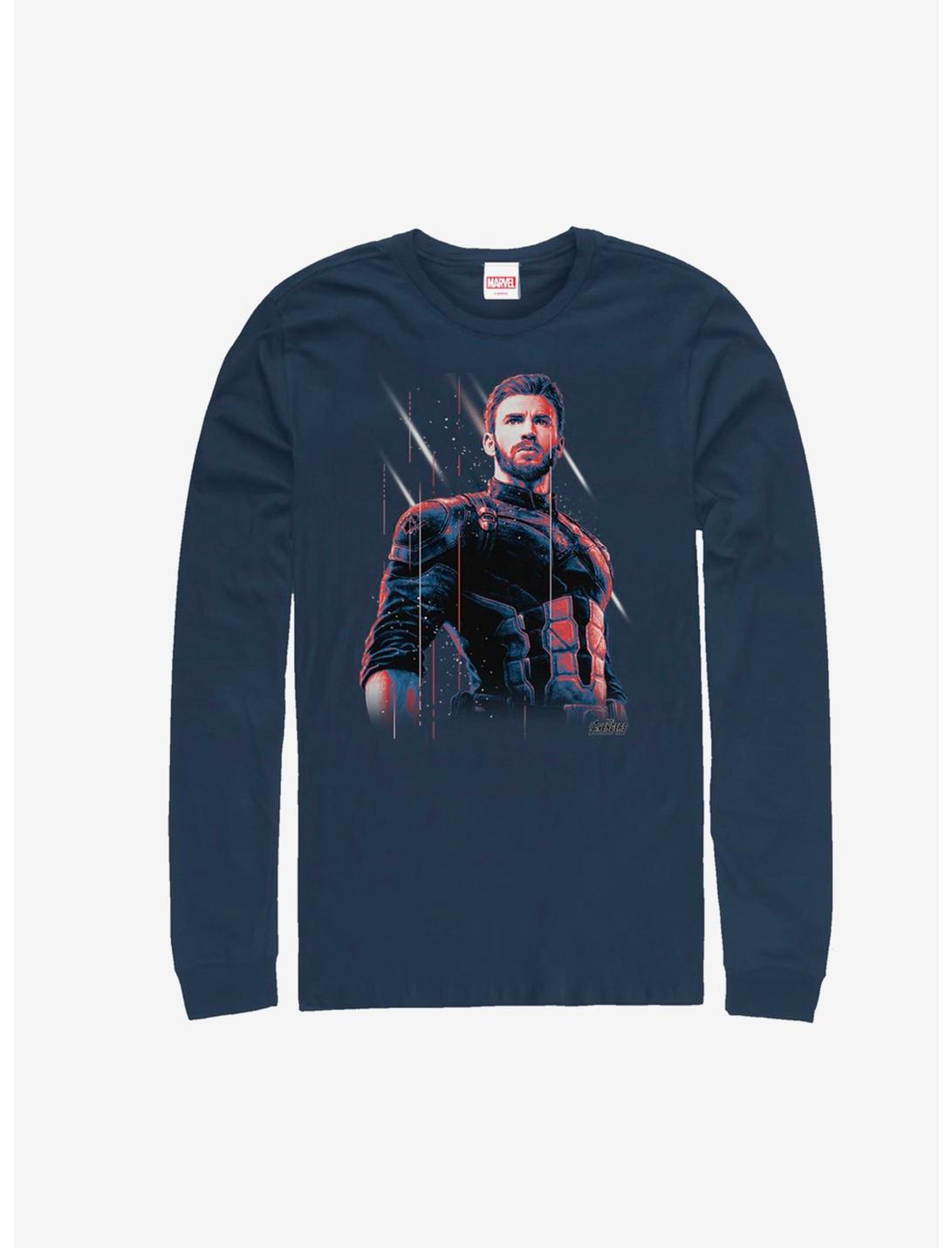 Marvel Captain America Old Soldier Long-Sleeve T-Shirt, NAVY, hi-res