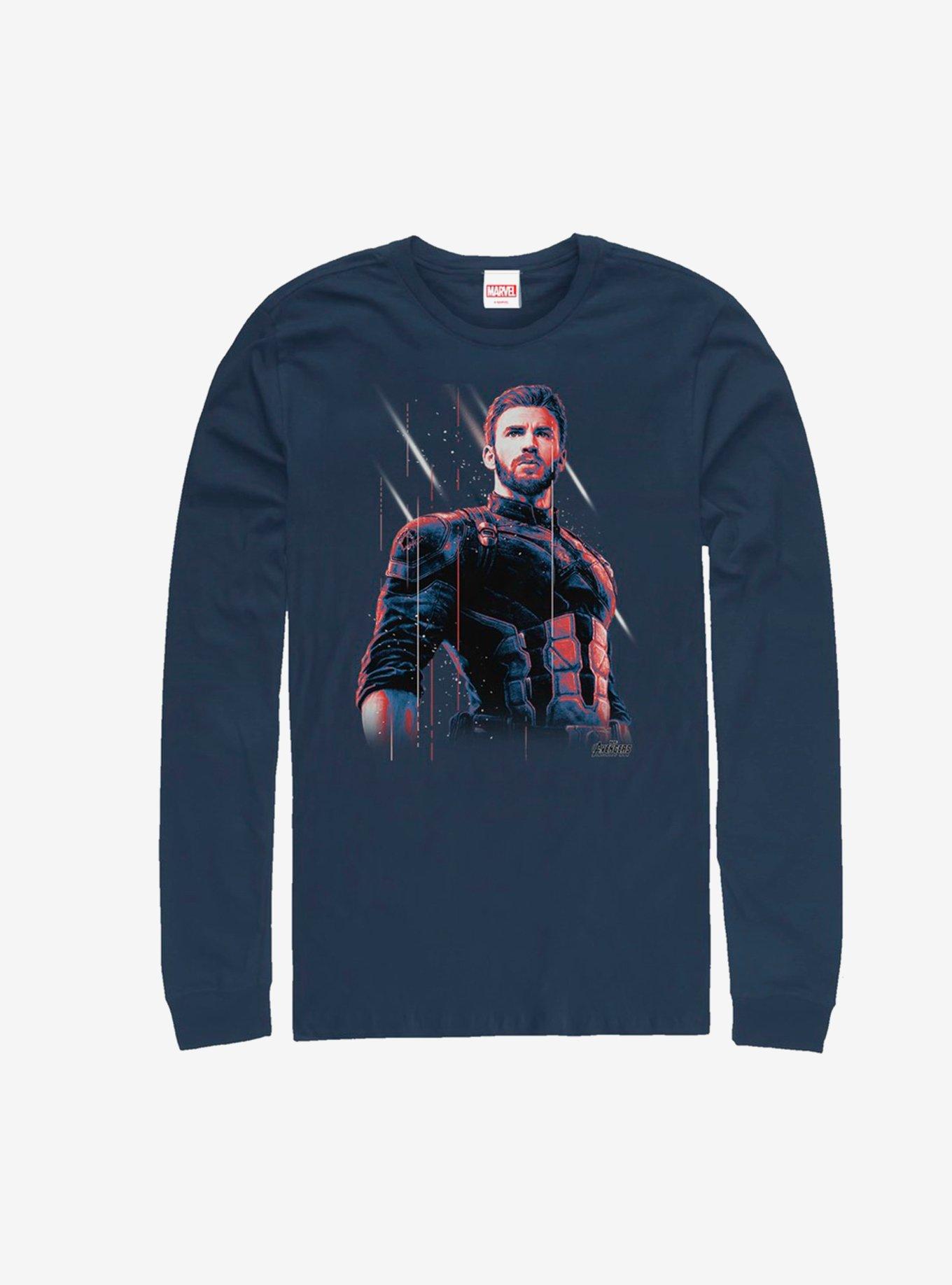 Marvel Captain America Old Soldier Long-Sleeve T-Shirt, NAVY, hi-res