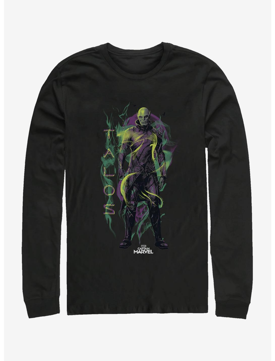 Marvel Captain Marvel Talos Green Long-Sleeve T-Shirt, BLACK, hi-res