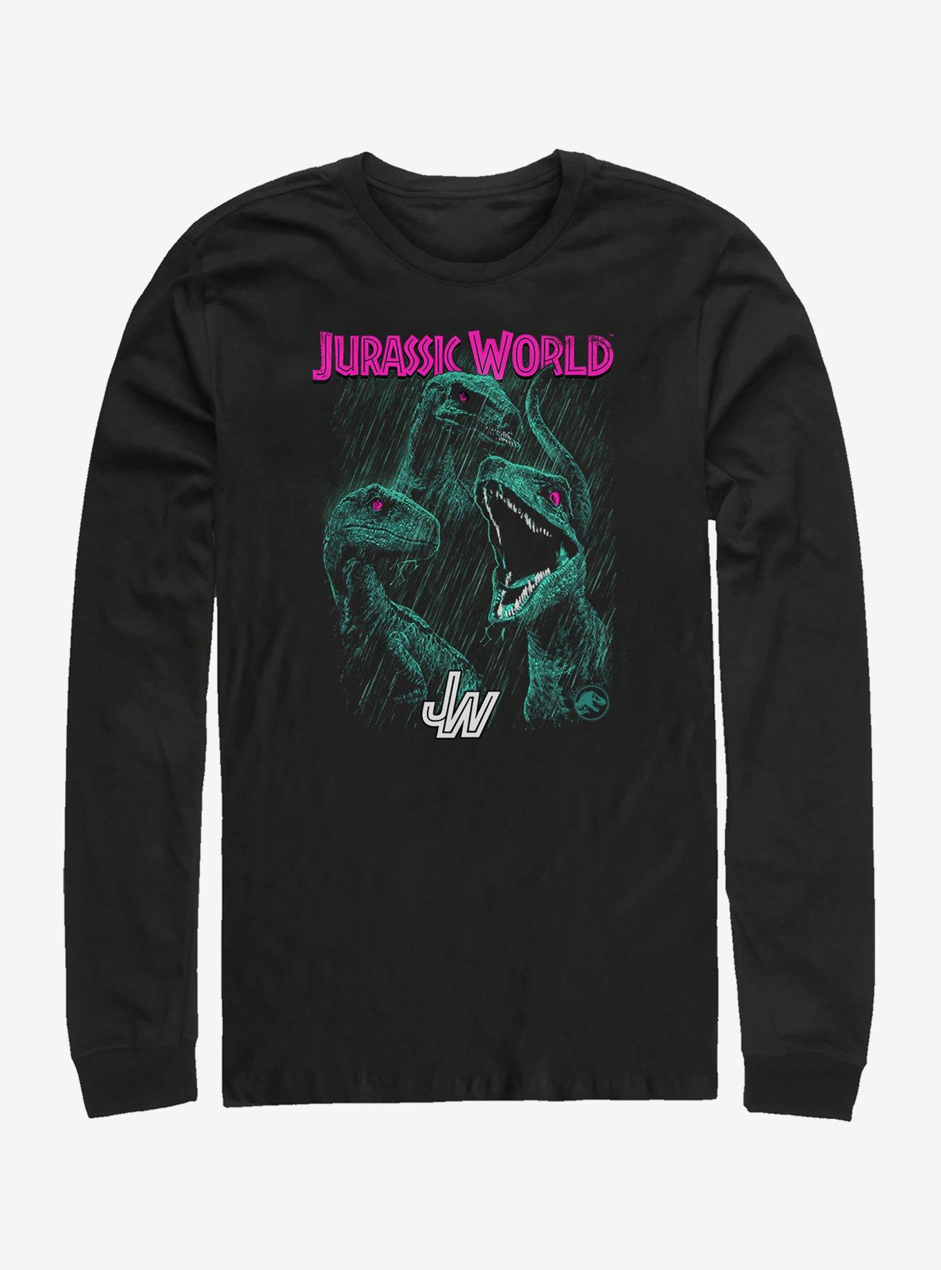 Jurassic Park Bright Raptor Squad Long-Sleeve T-Shirt, BLACK, hi-res