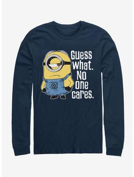 Plus Size Minions No One Cares Long-Sleeve T-Shirt, , hi-res