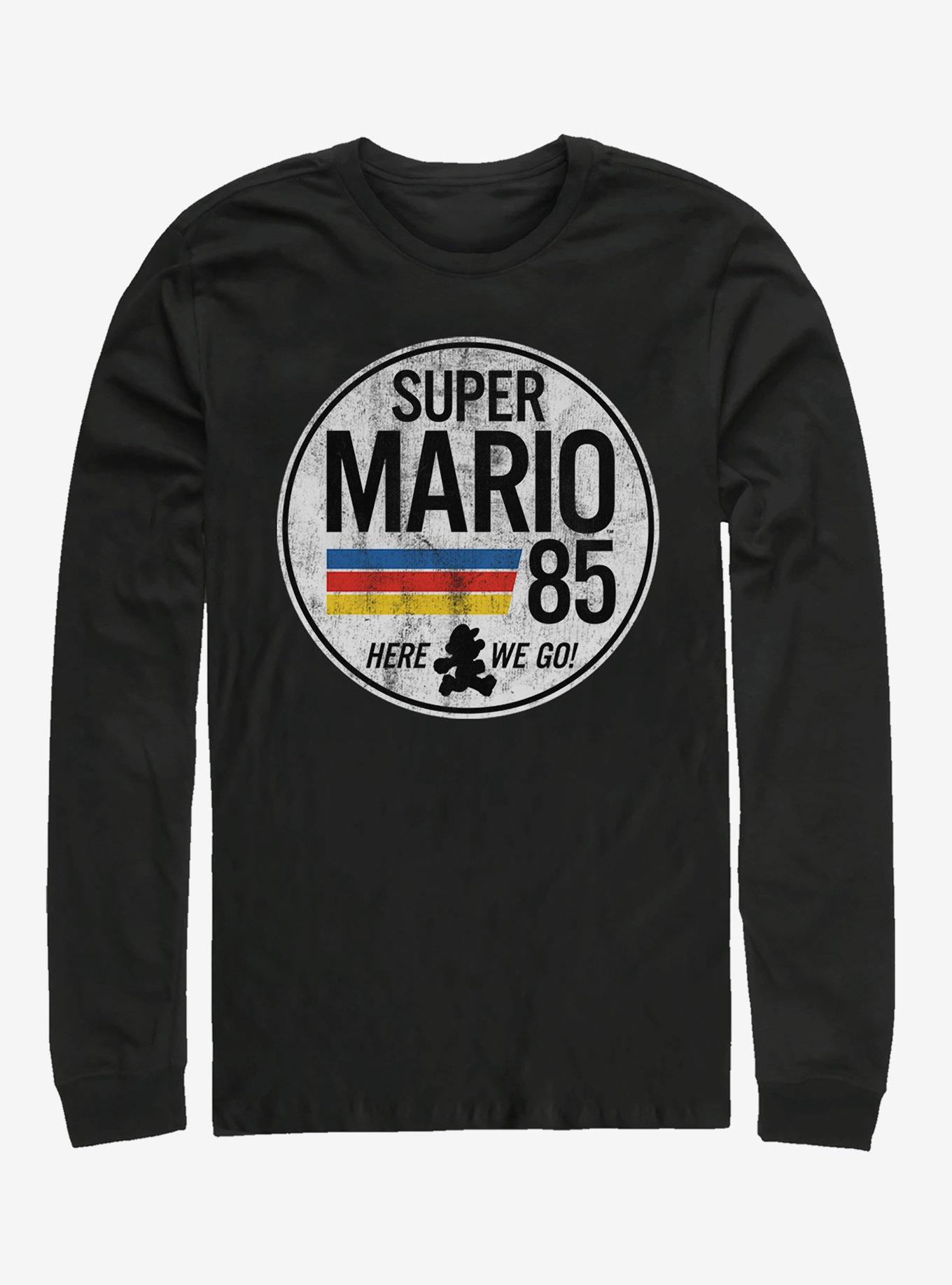 Super Mario Mario Is Go Long-Sleeve T-Shirt, BLACK, hi-res