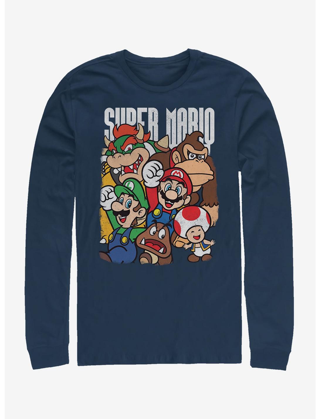 Super Mario Super Grouper Long-Sleeve T-Shirt, NAVY, hi-res