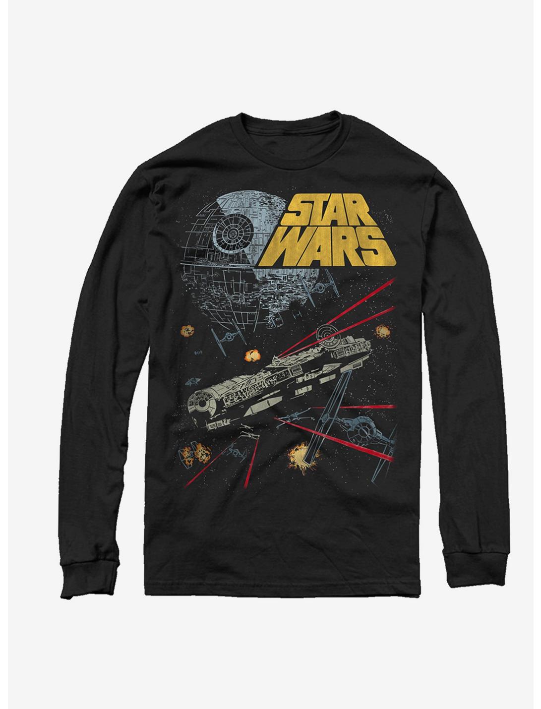 Star Wars Falcon Shot - Red Lasers Long-Sleeve T-Shirt, BLACK, hi-res