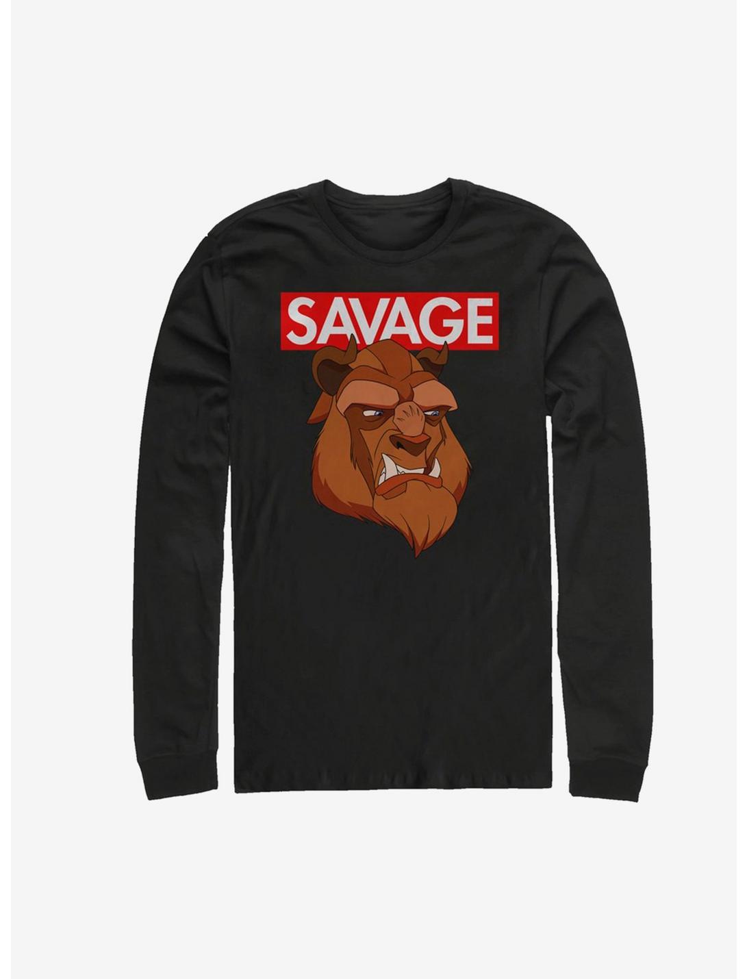 Disney Beauty and the Beast Savage Beast Long-Sleeve T-Shirt, BLACK, hi-res