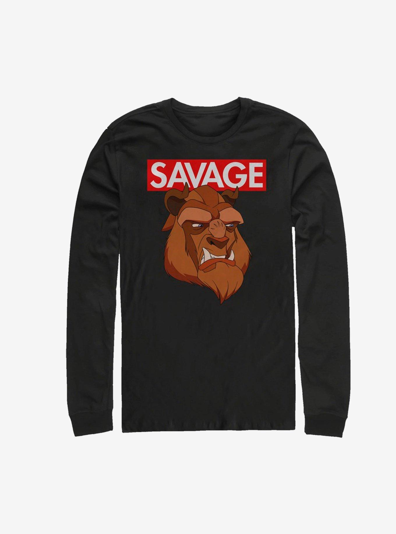 Disney Beauty and the Beast Savage Beast Long-Sleeve T-Shirt, BLACK, hi-res