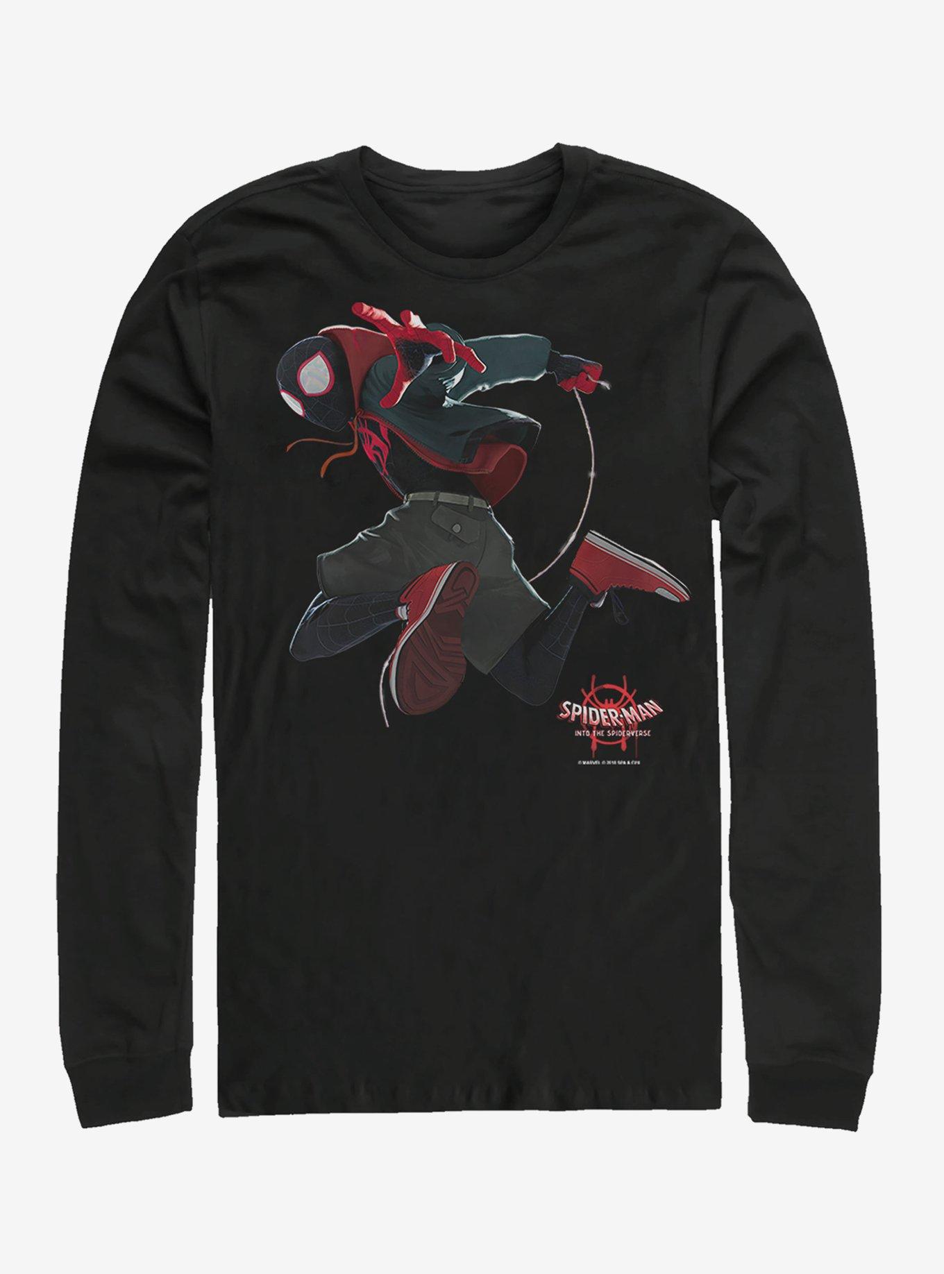 Marvel Spider-Man Jumped Miles Long-Sleeve T-Shirt, BLACK, hi-res