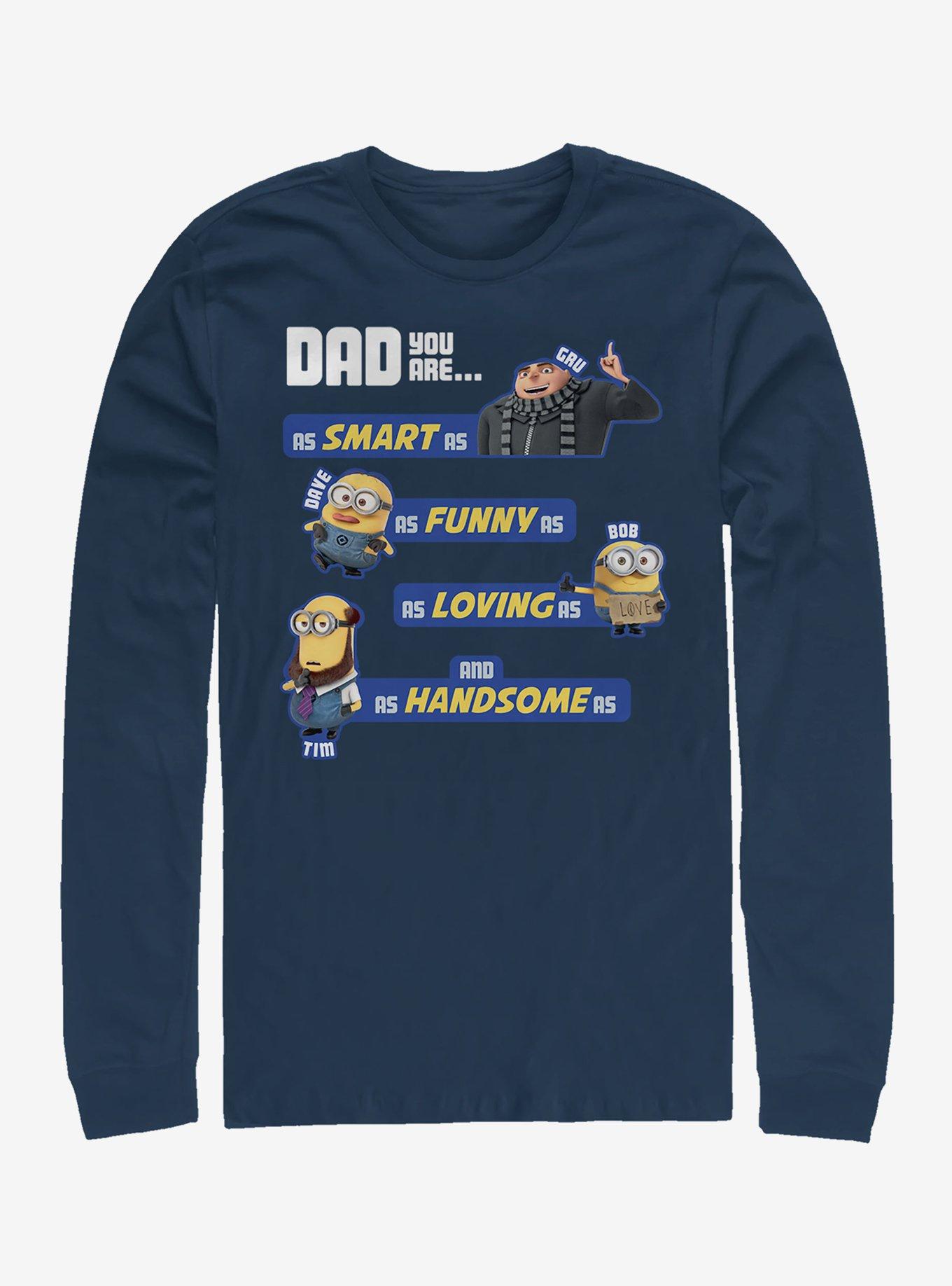 Minions As Dad As Long-Sleeve T-Shirt, NAVY, hi-res