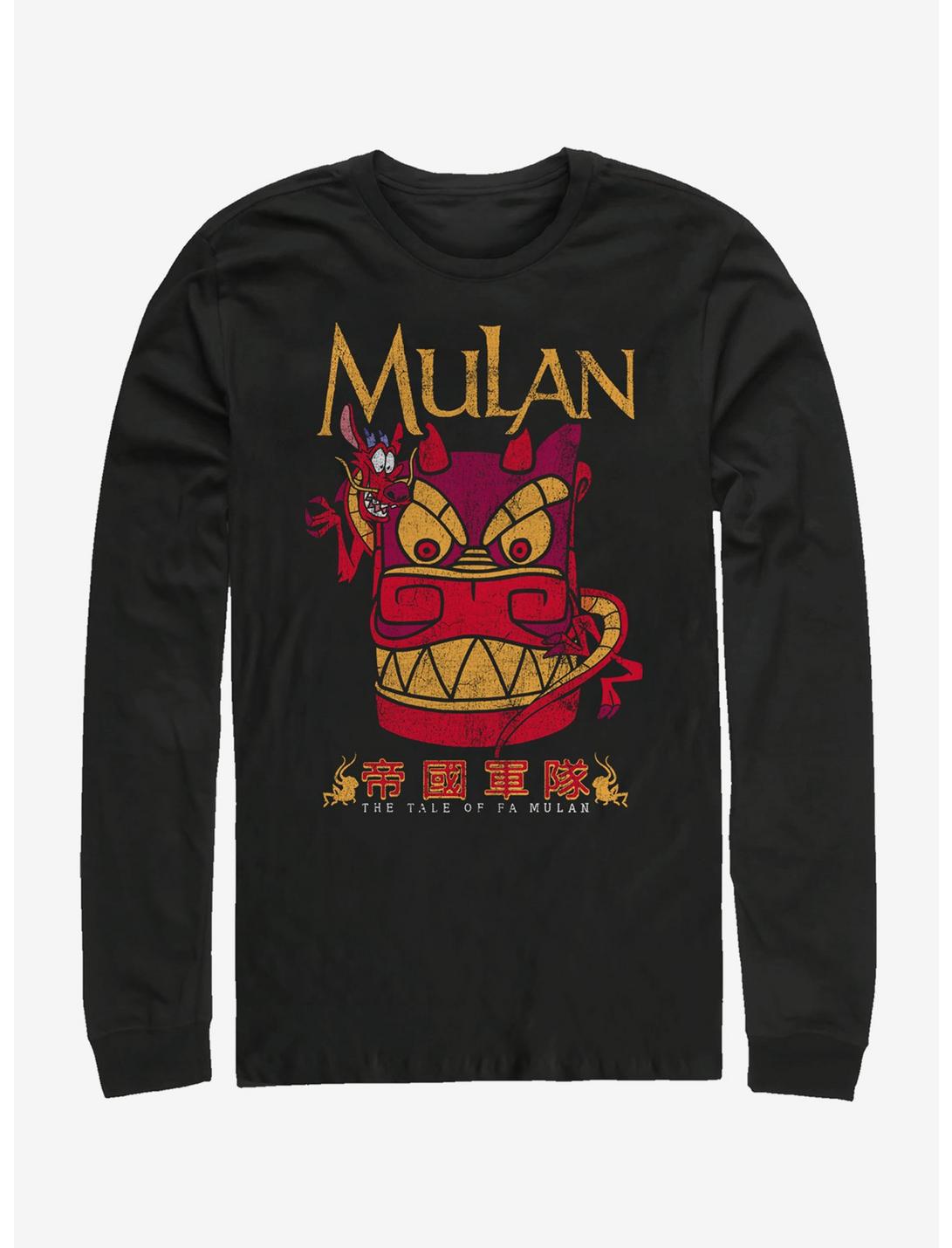 Disney Mulan Stone Mushu Long-Sleeve T-Shirt, BLACK, hi-res