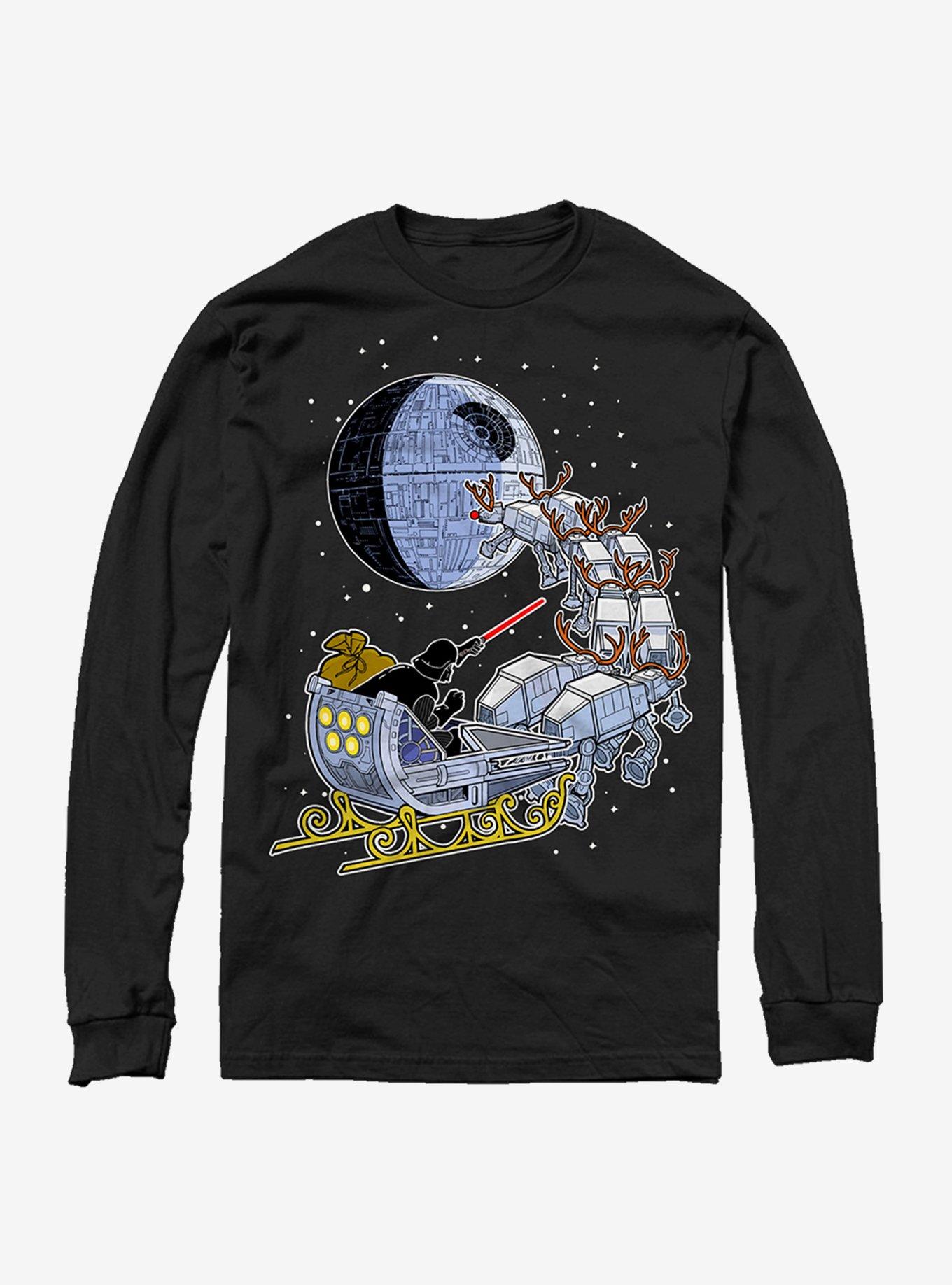 Star Wars Vader Sleigh Long-Sleeve T-Shirt, BLACK, hi-res