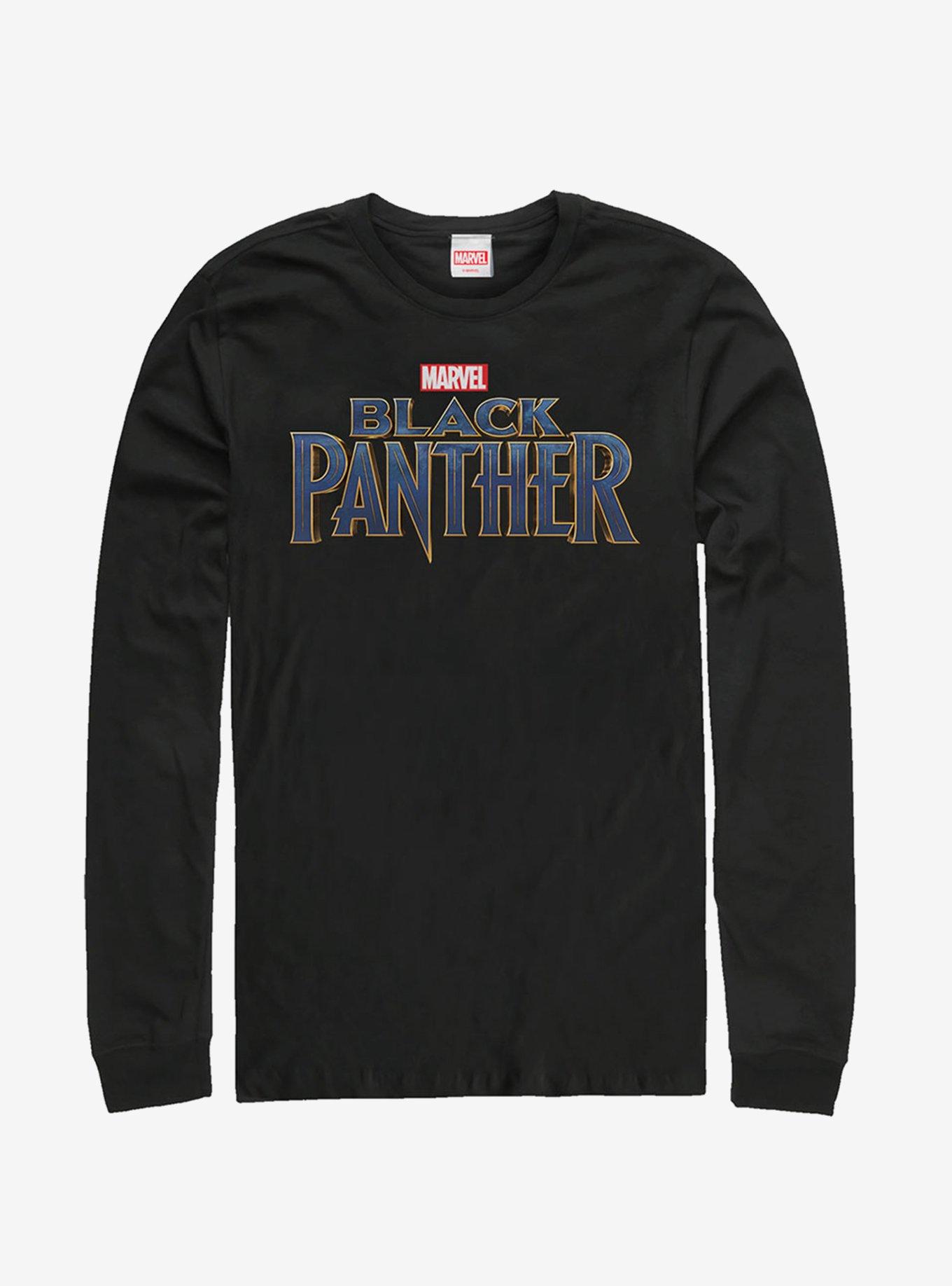Marvel Black Panther Straight Logo Long-Sleeve T-Shirt, BLACK, hi-res